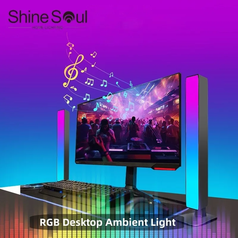 Smart RGB Atmosphere Light App Control Music Sync Lamp for Car TV Gaming Desk - Image 2