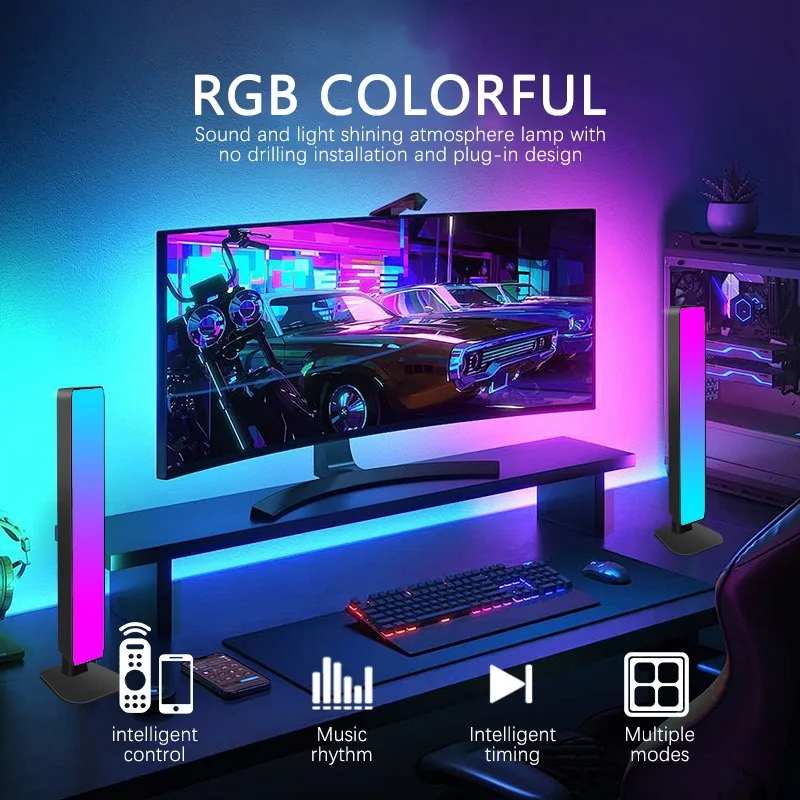 Smart RGB Atmosphere Light App Control Music Sync Lamp for Car TV Gaming Desk - Image 3