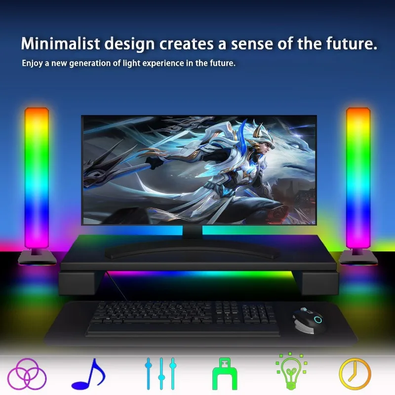 Smart RGB Atmosphere Light App Control Music Sync Lamp for Car TV Gaming Desk - Image 4