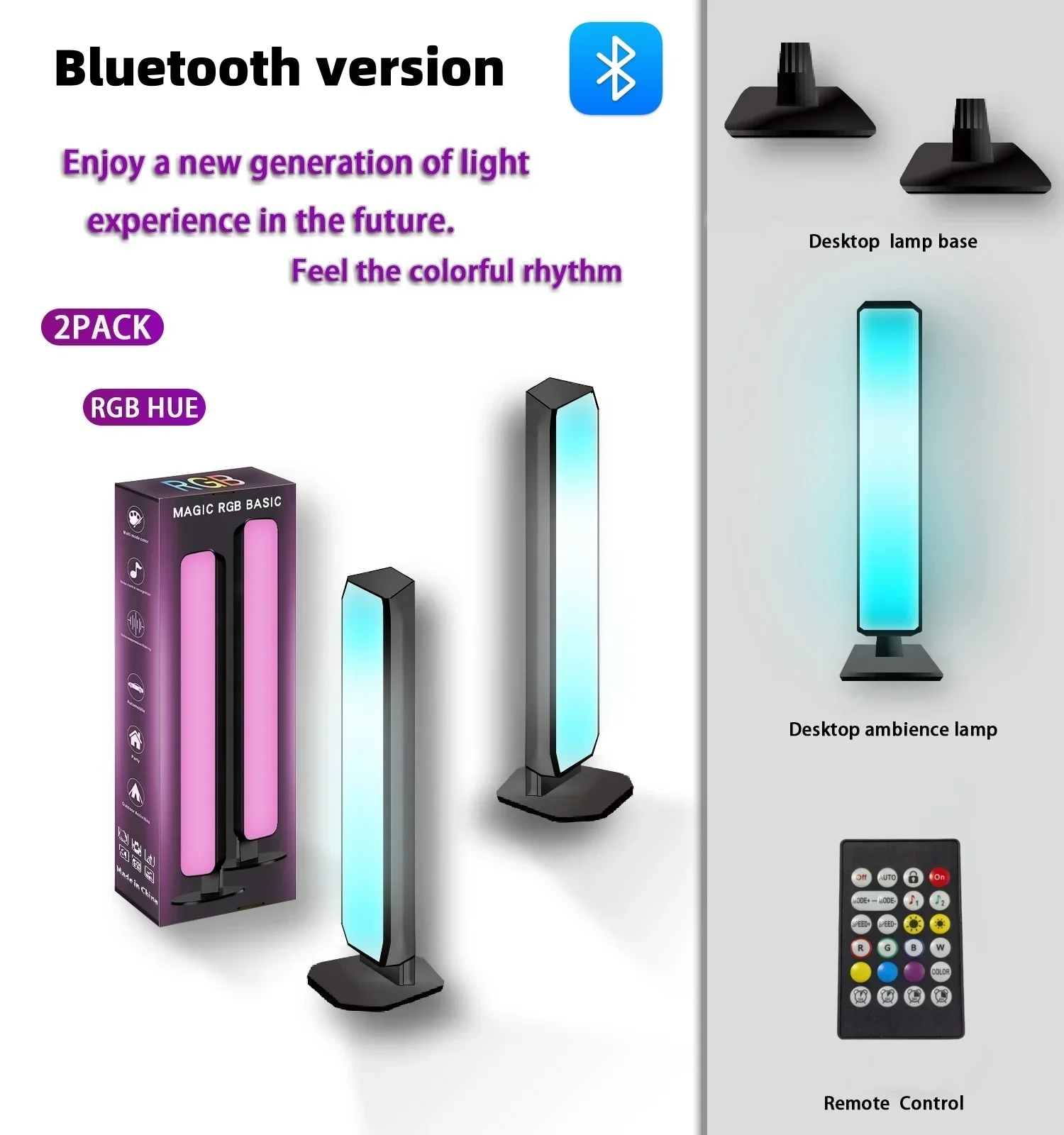 Smart RGB Atmosphere Light App Control Music Sync Lamp for Car TV Gaming Desk - Image 8