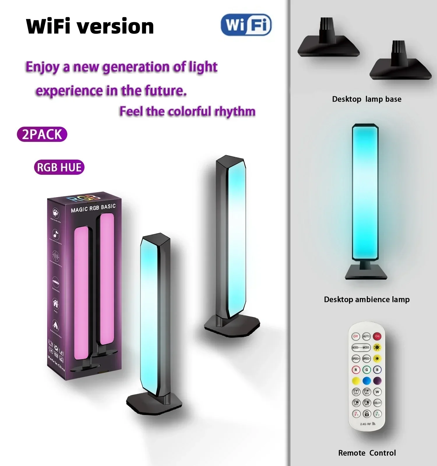 Smart RGB Atmosphere Light App Control Music Sync Lamp for Car TV Gaming Desk - Image 9