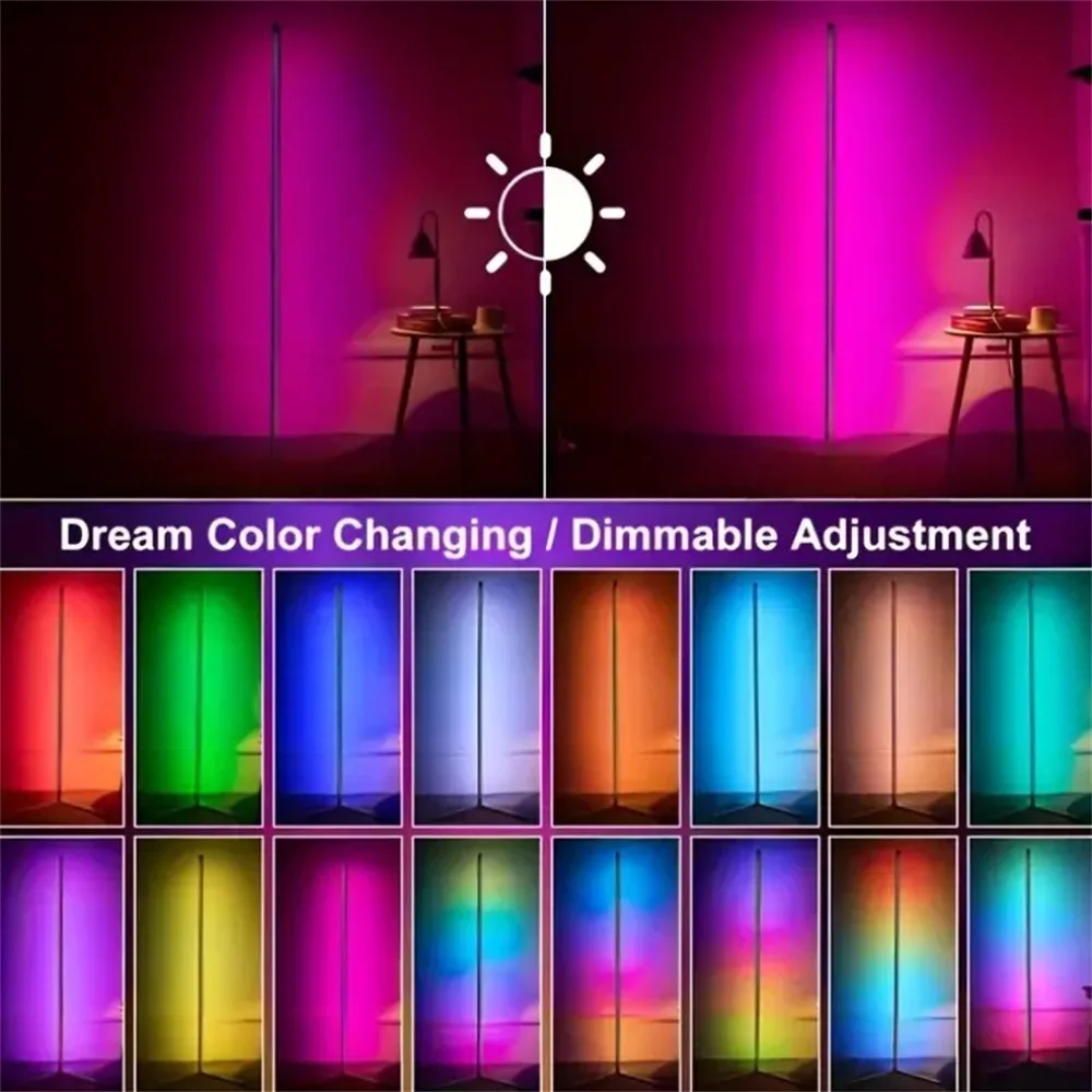 Smart RGB Corner Floor Lamp LED Music Sync App Control Ambient Lighting for Home - Image 5
