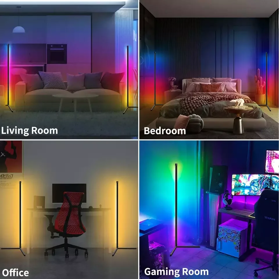 Smart RGB Corner Floor Lamp LED Music Sync App Control Ambient Lighting for Home - Image 7