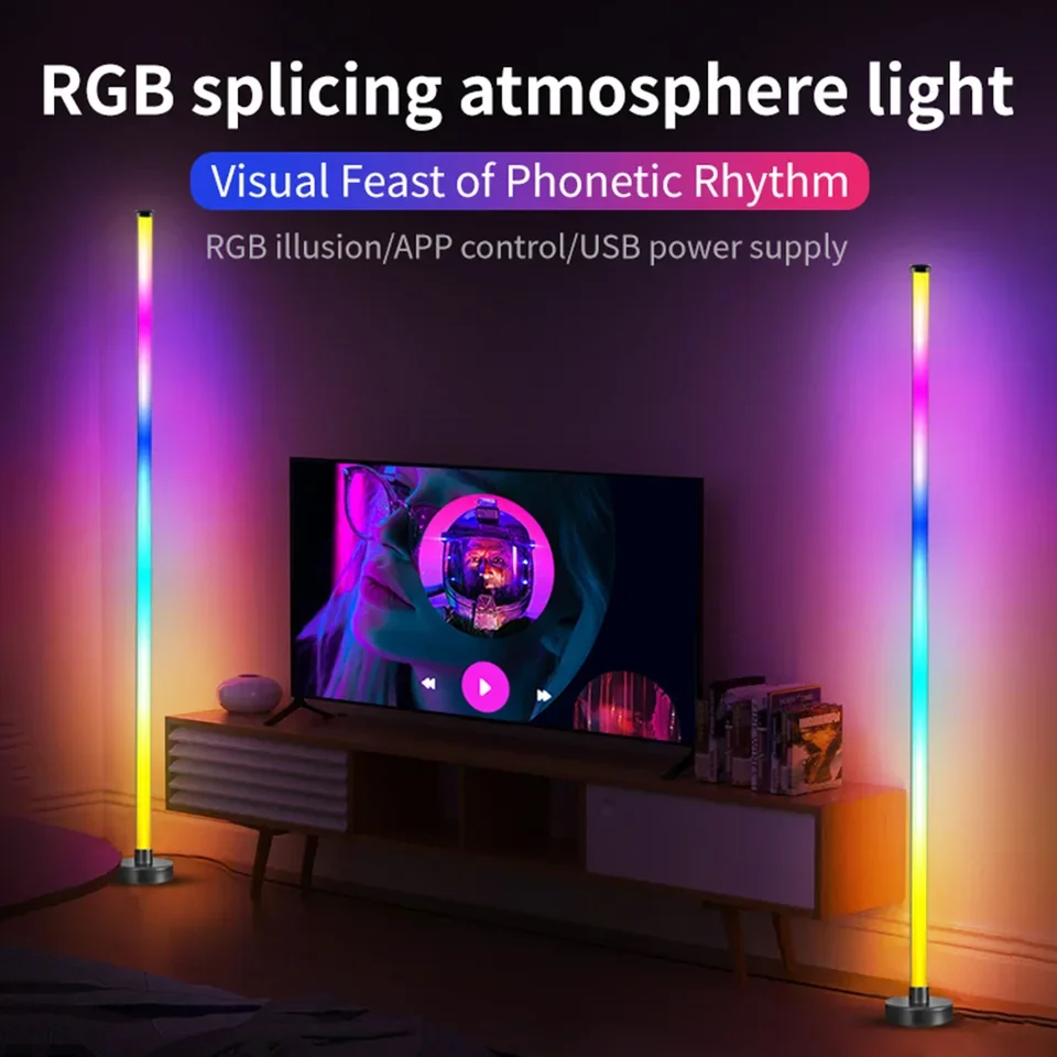 Smart RGB LED Corner Floor Lamp Music Sync App & Remote Control Mood Light Timer - Image 6
