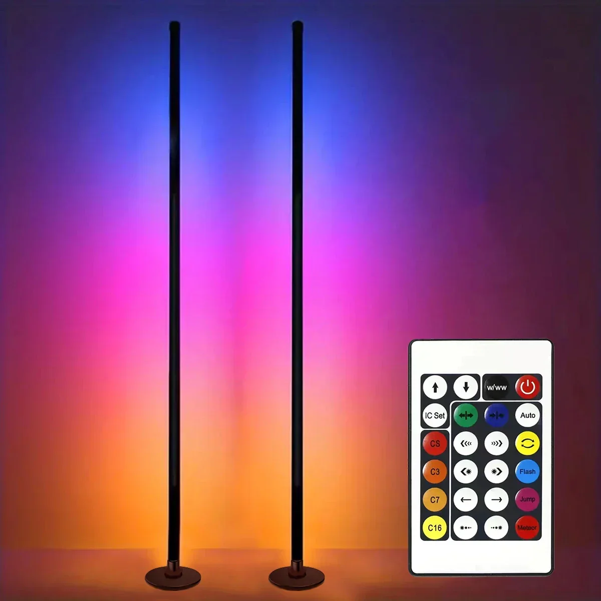 Smart RGB LED Floor Lamp App Control Music Sync Corner Light with Timer - Image 7