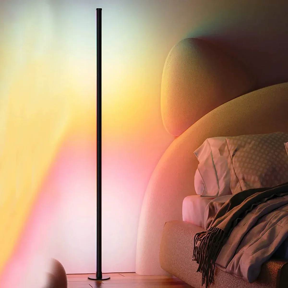 Smart RGB LED Floor Lamp App Control Music Sync Corner Light with Timer - Image 8