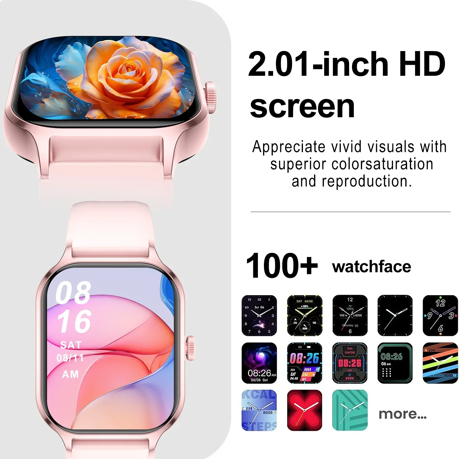 Smart Watch Bluetooth Call Fitness Tracker Sports Modes Notifications for iOS Android - Image 3