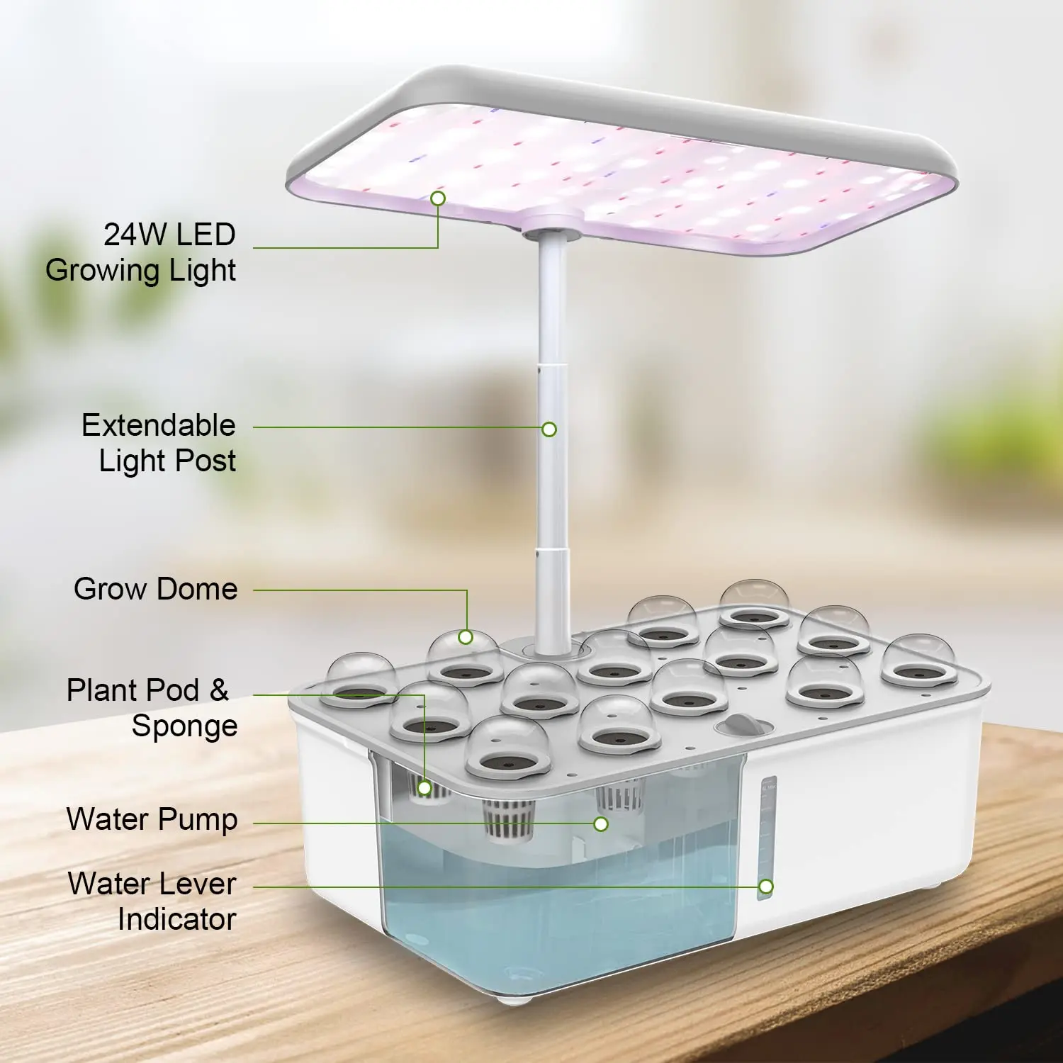Smart WiFi Hydroponic Growing System Indoor Herb Garden LED Grow Light - Image 2