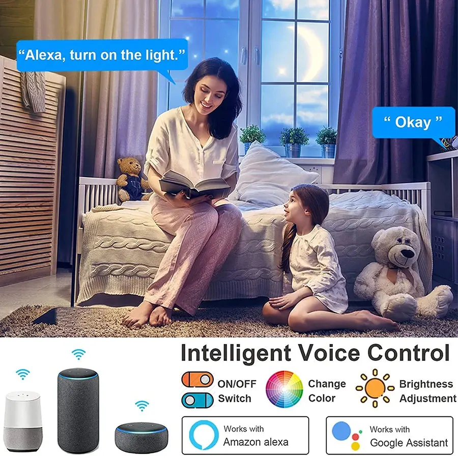 Smart WiFi RGB Ceiling Light 24W App Control Alexa Google Home Bedroom Lamp - Image 6