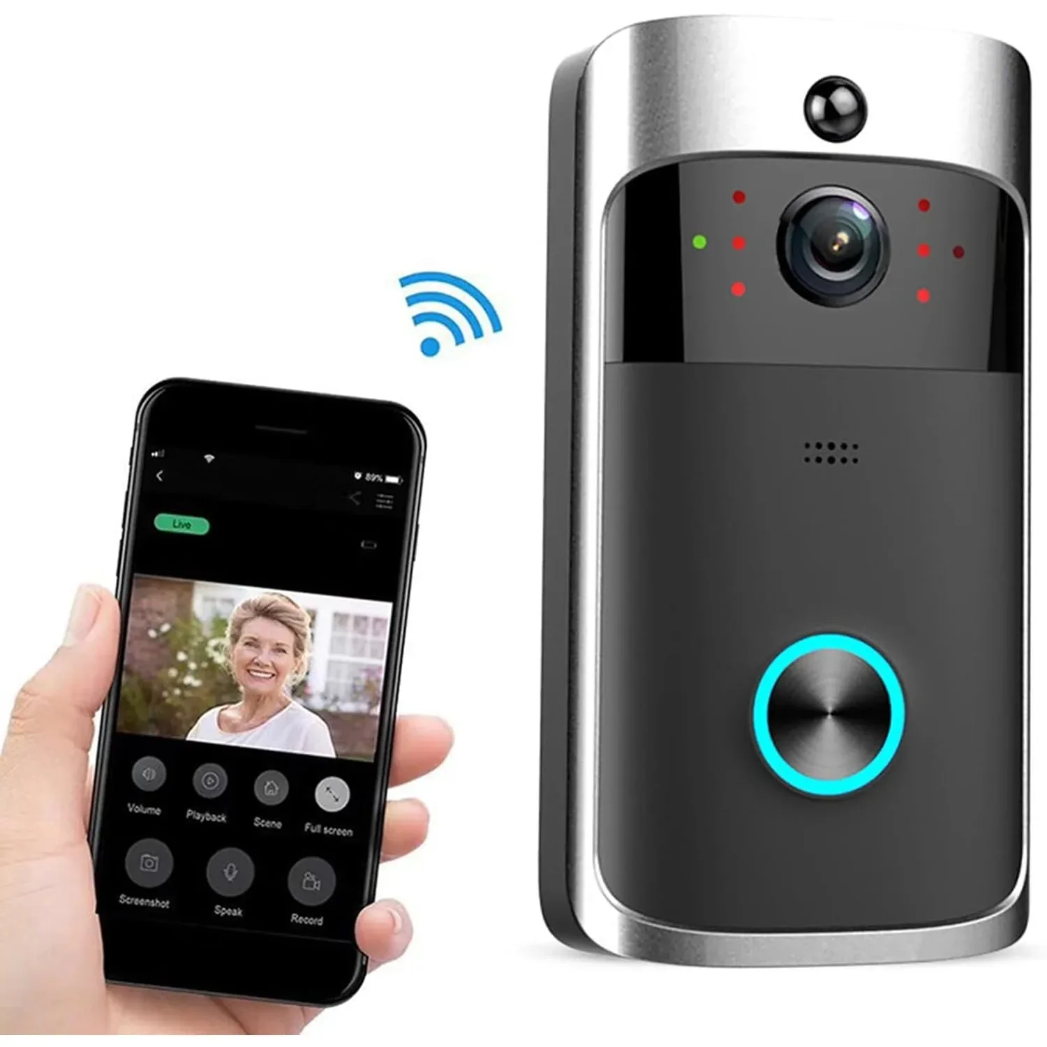 Smart WiFi Video Doorbell Camera Night Vision Motion Sensor Voice Control - Image 5