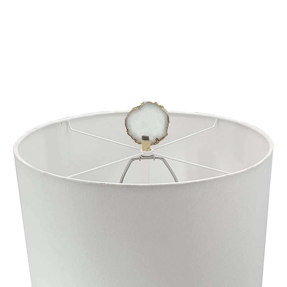 Smoke Agate-Slice Table Lamp with Marble Base - Image 6