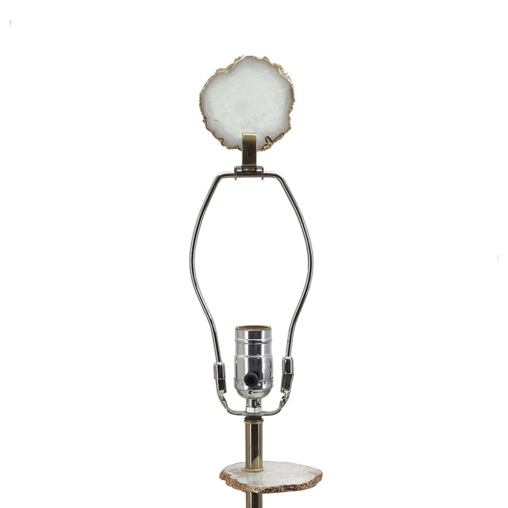 Smoke Agate-Slice Table Lamp with Marble Base - Image 7
