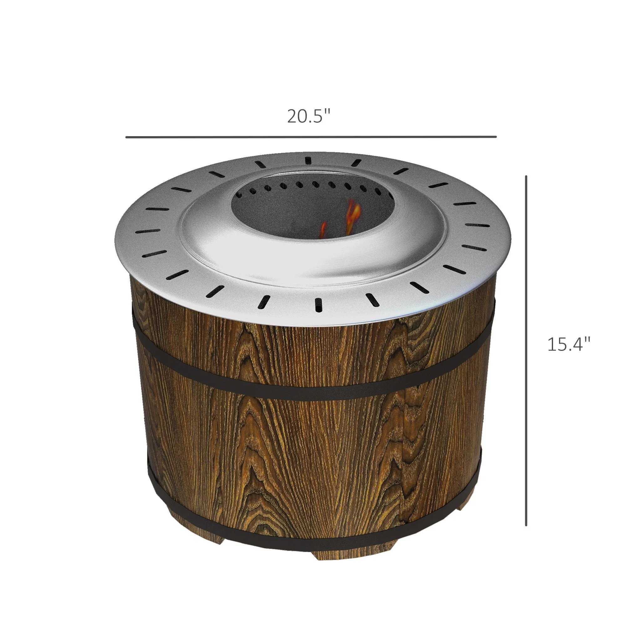 Smokeless Fire Pit with Fireproof Mat - 20.5" Barrel Style Portable Wood Burning Firepit - Image 3