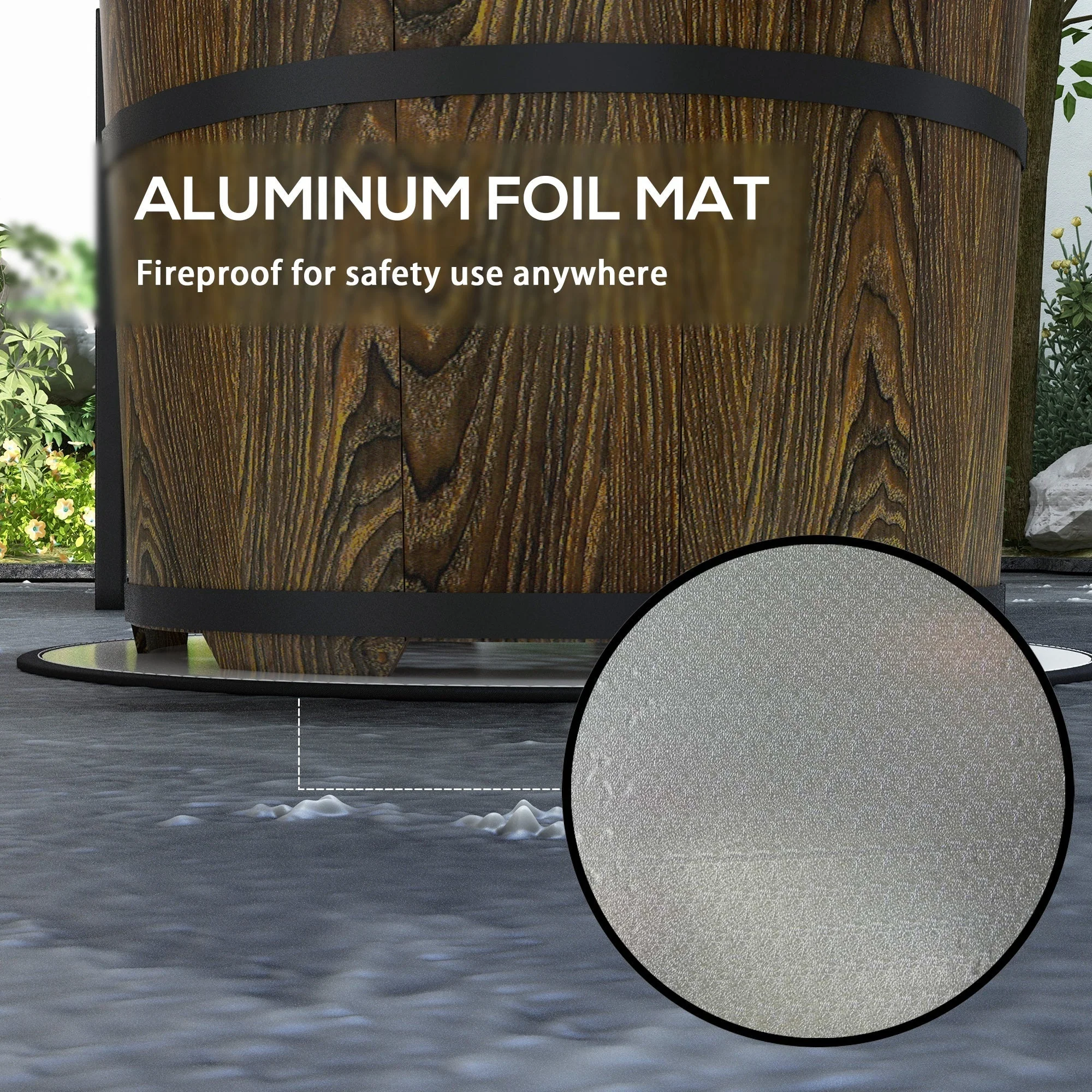 Smokeless Fire Pit with Fireproof Mat - 20.5" Barrel Style Portable Wood Burning Firepit - Image 6