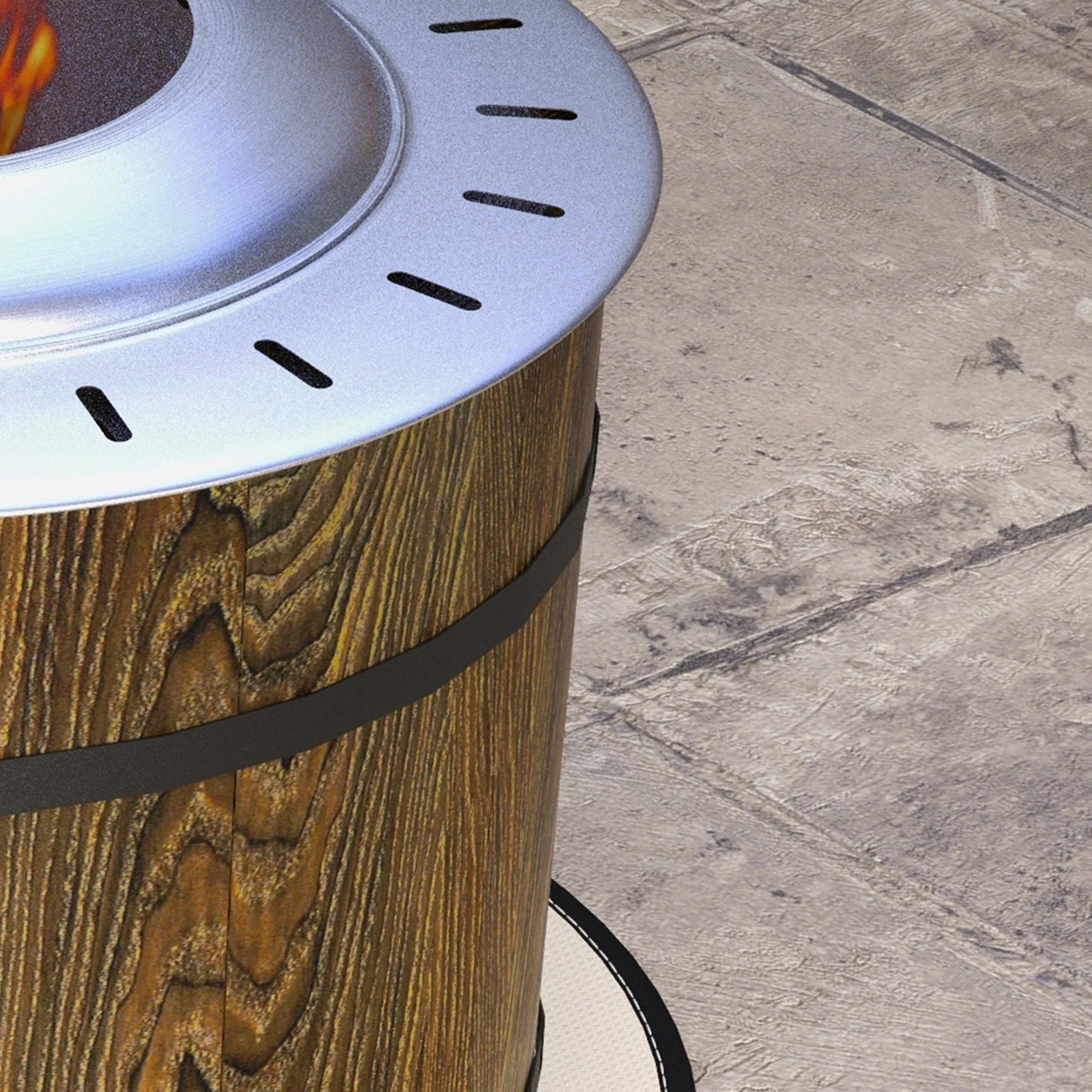 Smokeless Fire Pit with Fireproof Mat - 20.5" Barrel Style Portable Wood Burning Firepit - Image 7
