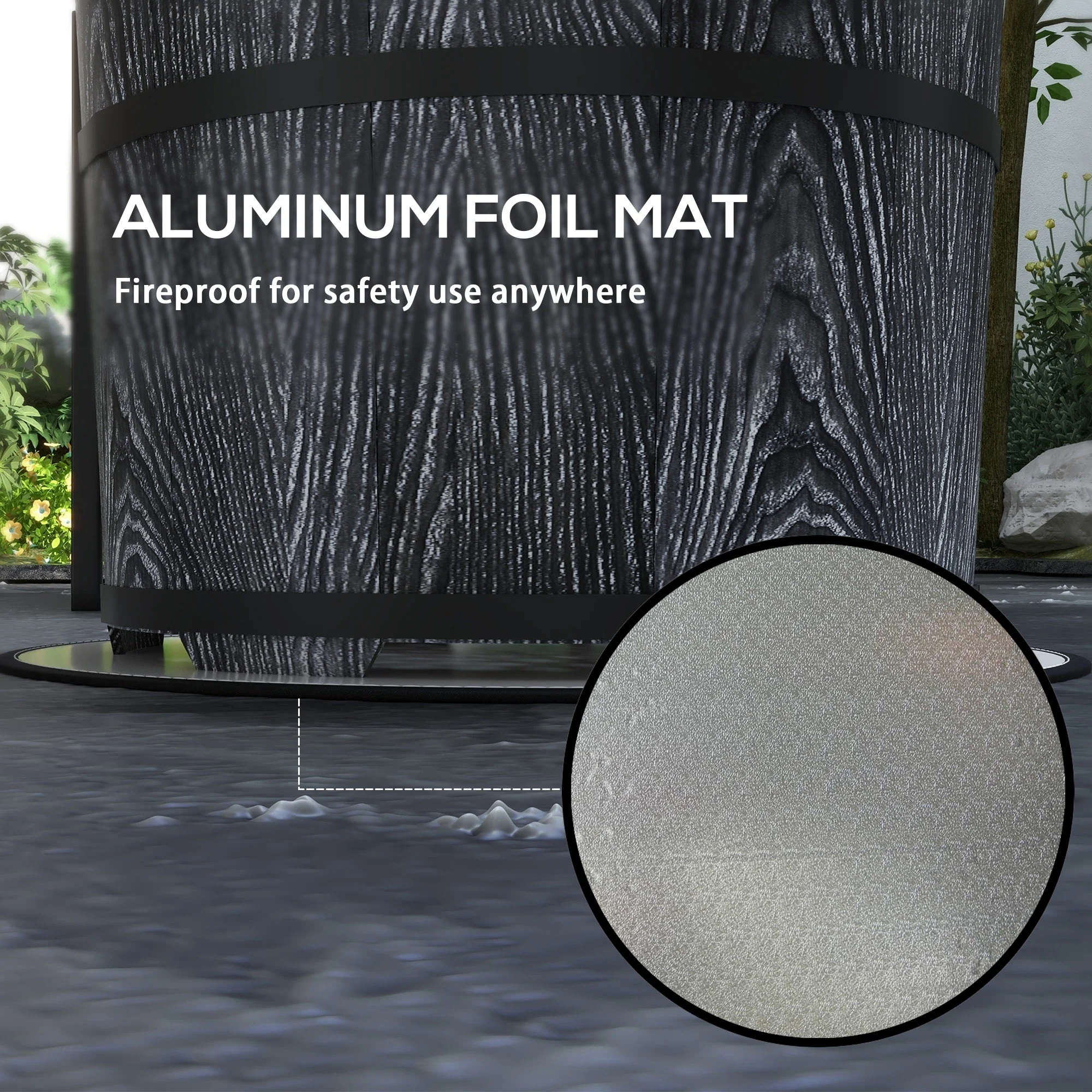 Smokeless Fire Pit with Fireproof Mat, 20" Barrel Style Portable Wood Burning Firepit - Image 6