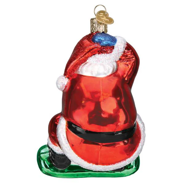 Snowboarding Santa Ornament - Image 4