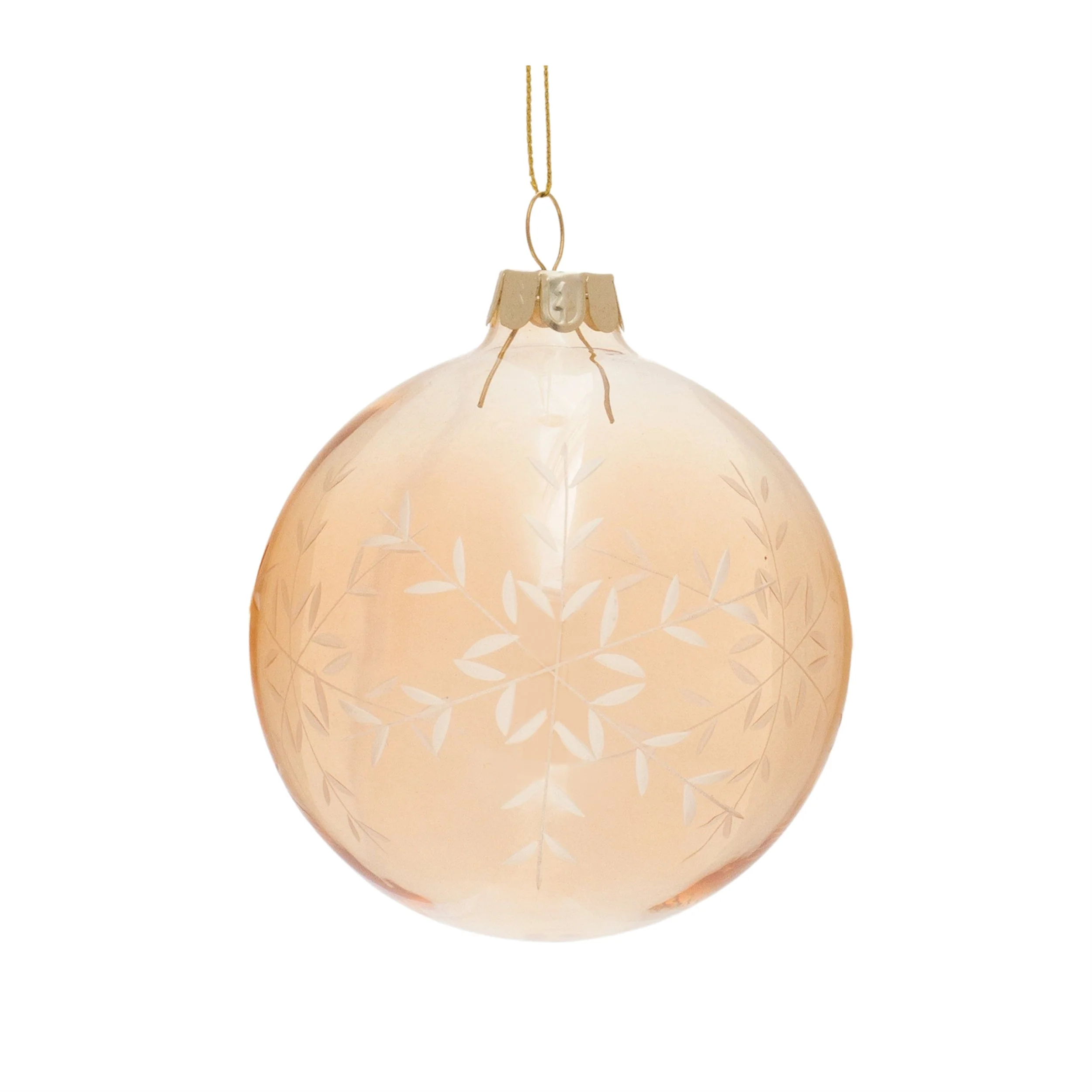 Snowflake Etched Glass Ornament (Set of 12) - Image 3