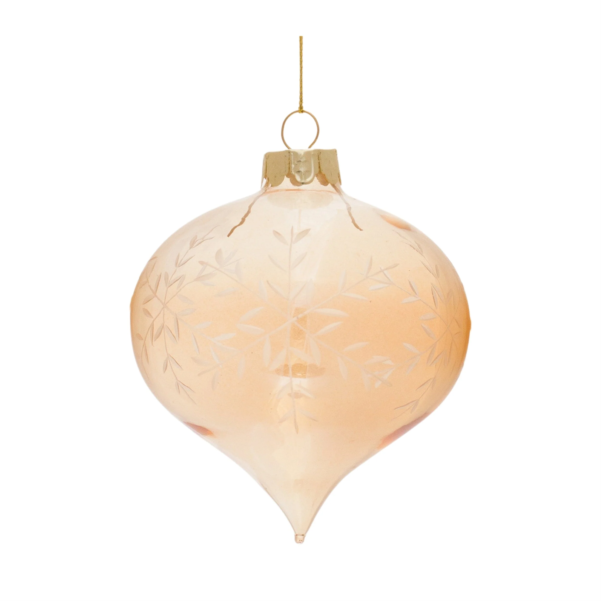 Snowflake Etched Glass Ornament (Set of 12) - Image 4