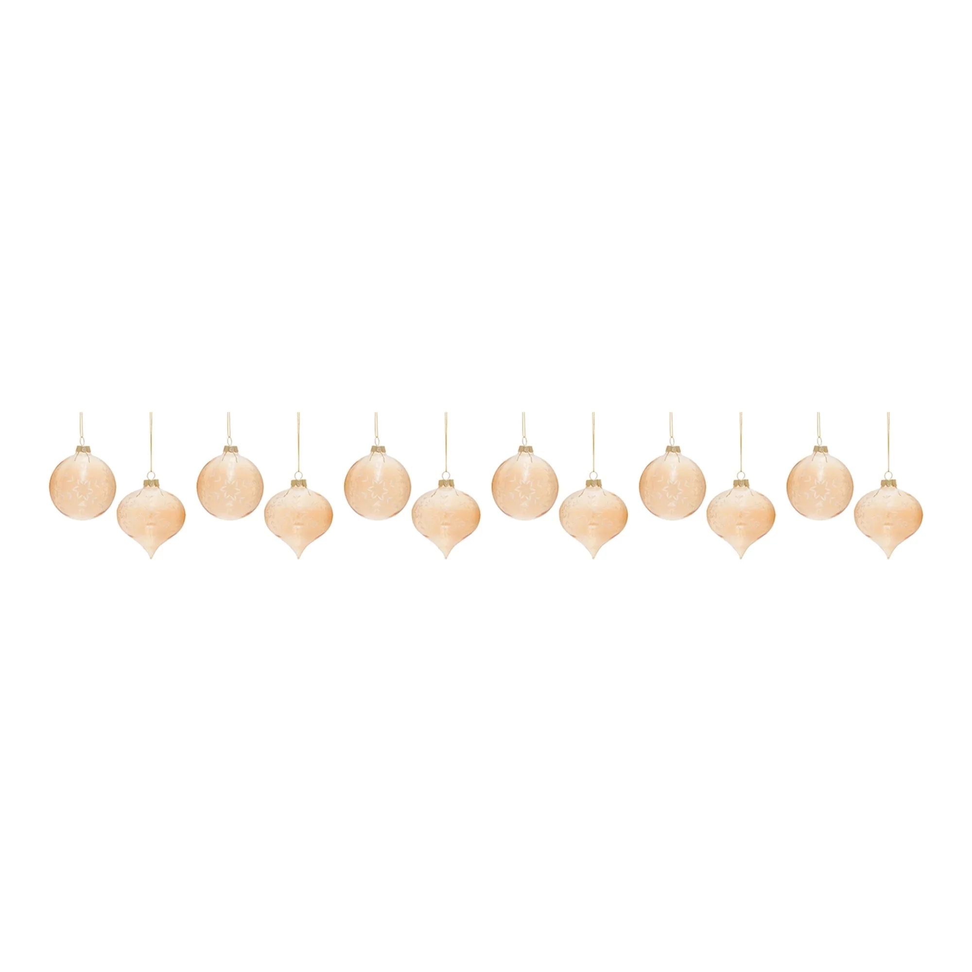 Snowflake Etched Glass Ornament (Set of 12) - Image 5