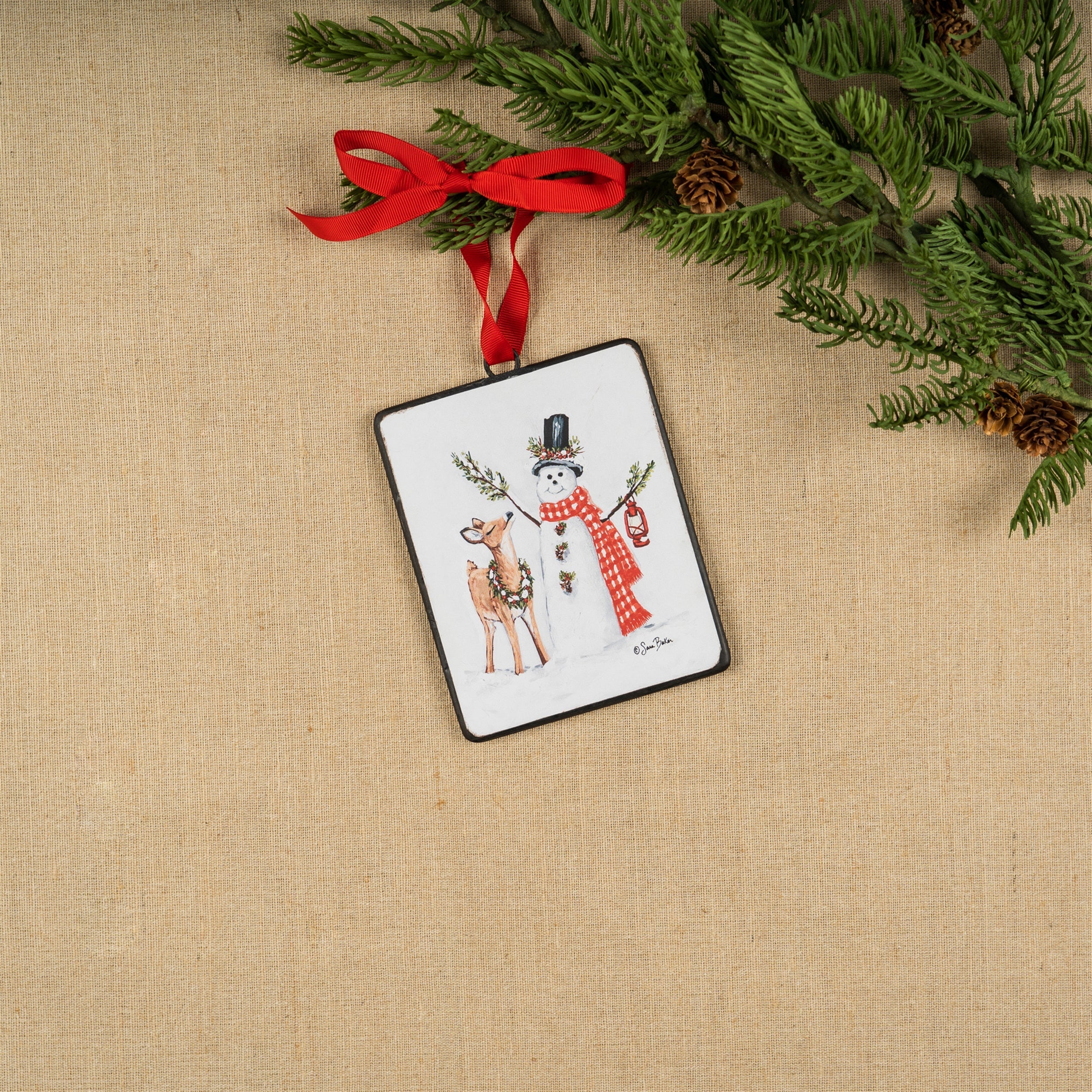 Snowman and Deer Ornament (Set of 12) - Image 3