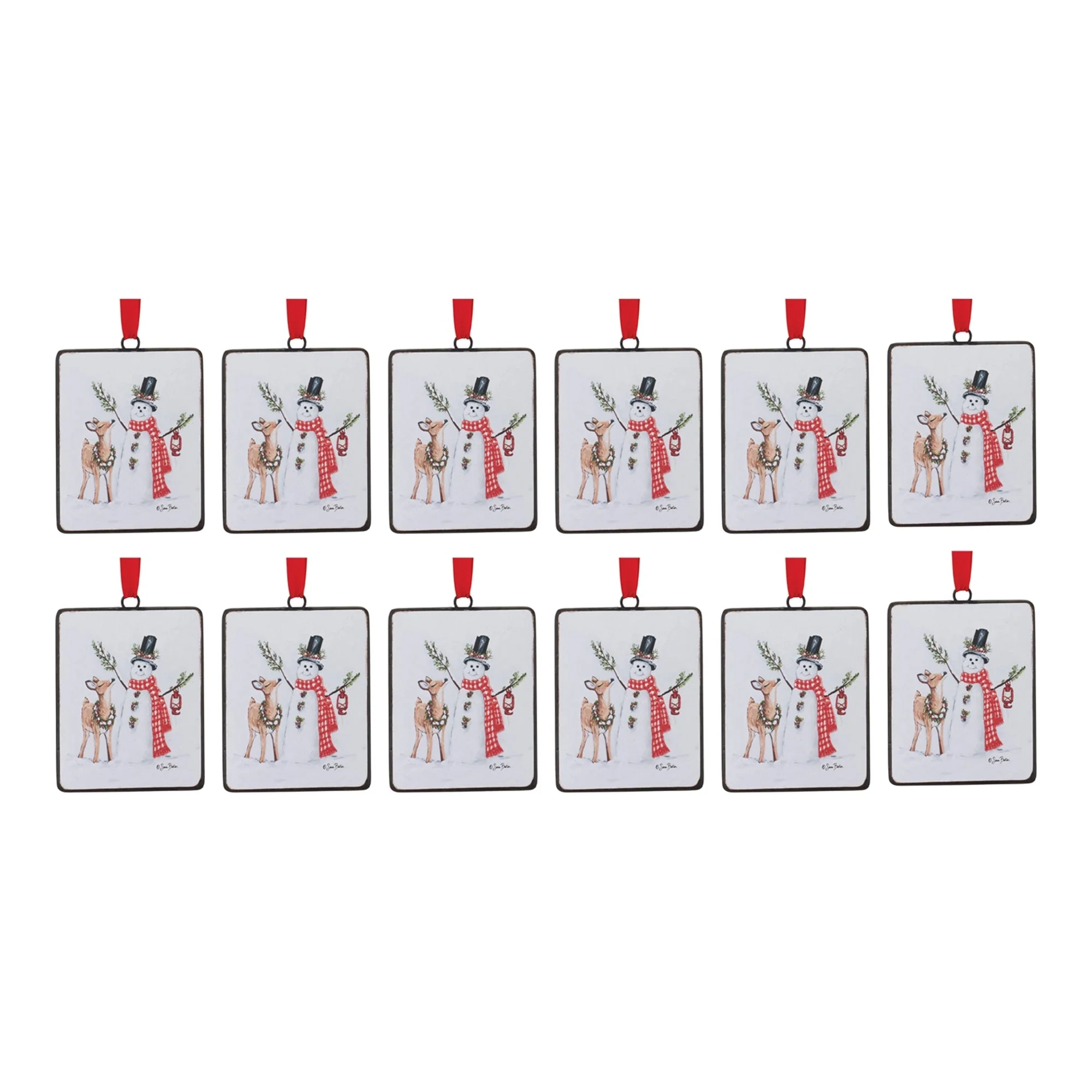 Snowman and Deer Ornament (Set of 12) - Image 4