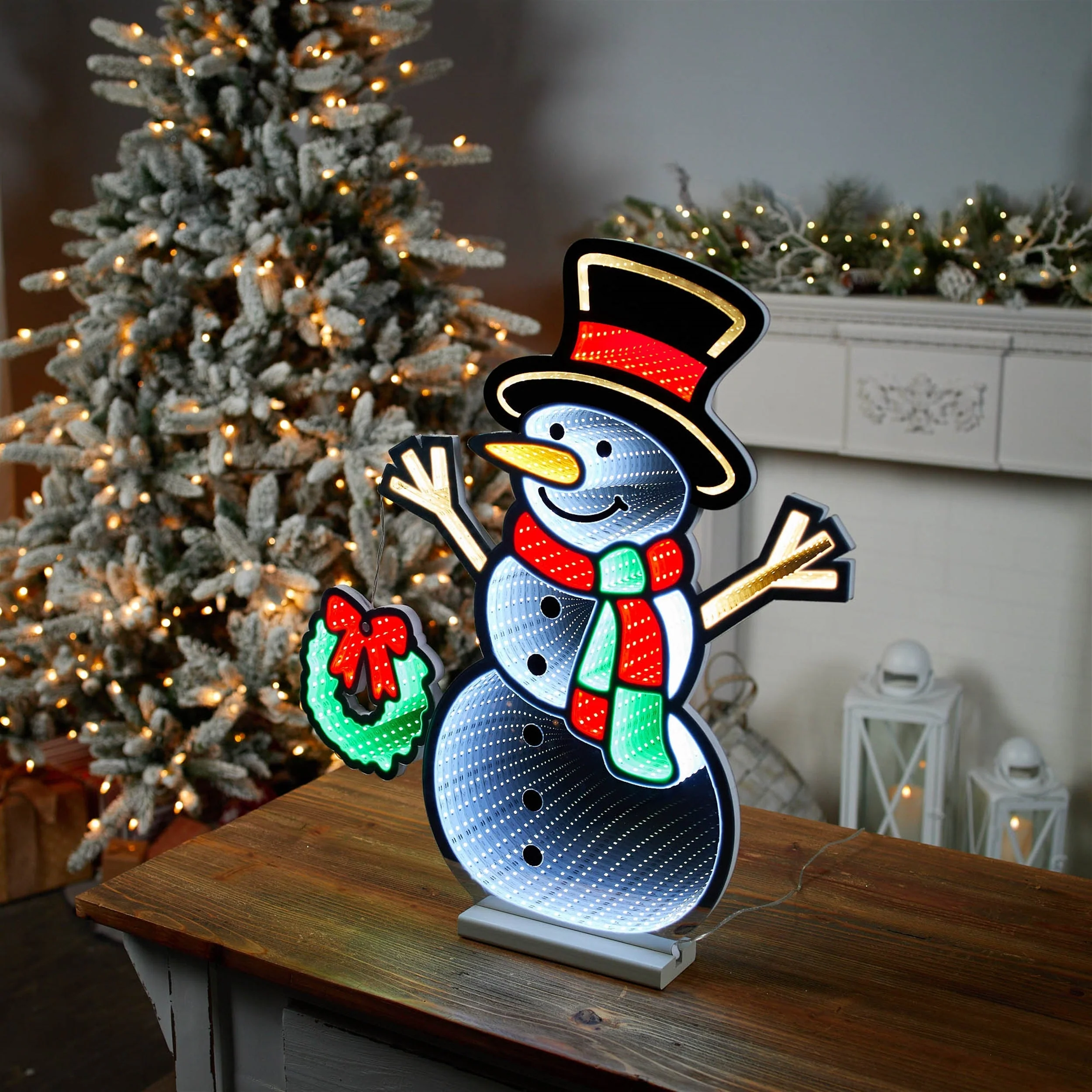 Snowman and Wreath Ekkolight 23.5"H - Image 2
