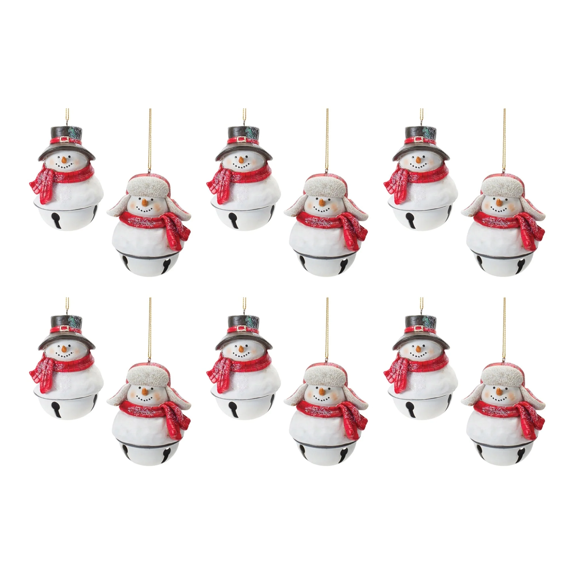Snowman Sleigh Bell Ornament (Set of 12) - Image 5