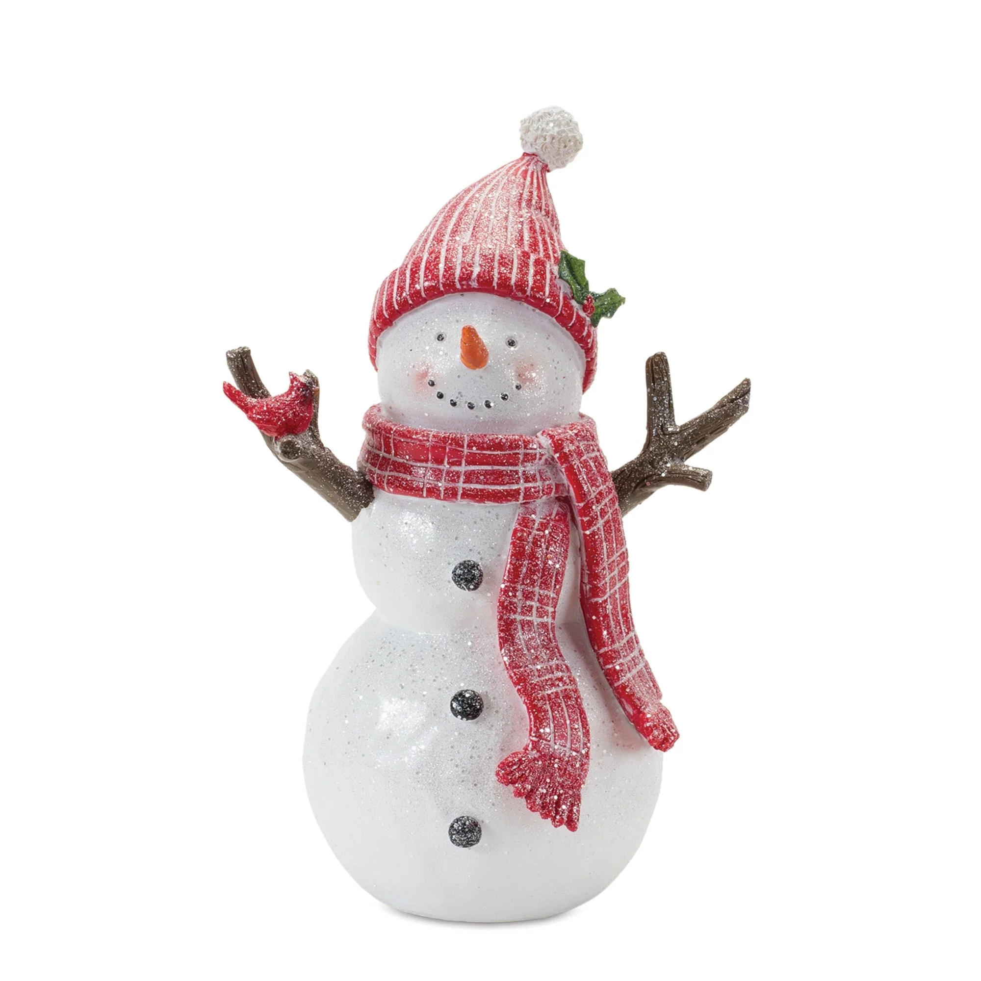 Snowman with Cardinal Birds Figurine (Set of 2) - Image 3