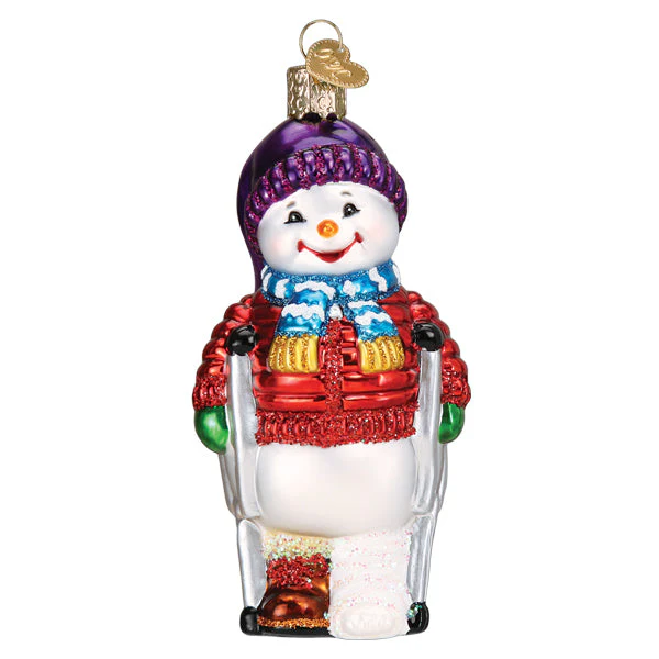 Snowman With Crutches Ornament by Old World Christmas - Image 3