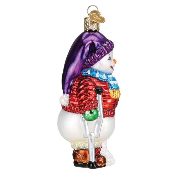 Snowman With Crutches Ornament by Old World Christmas - Image 5