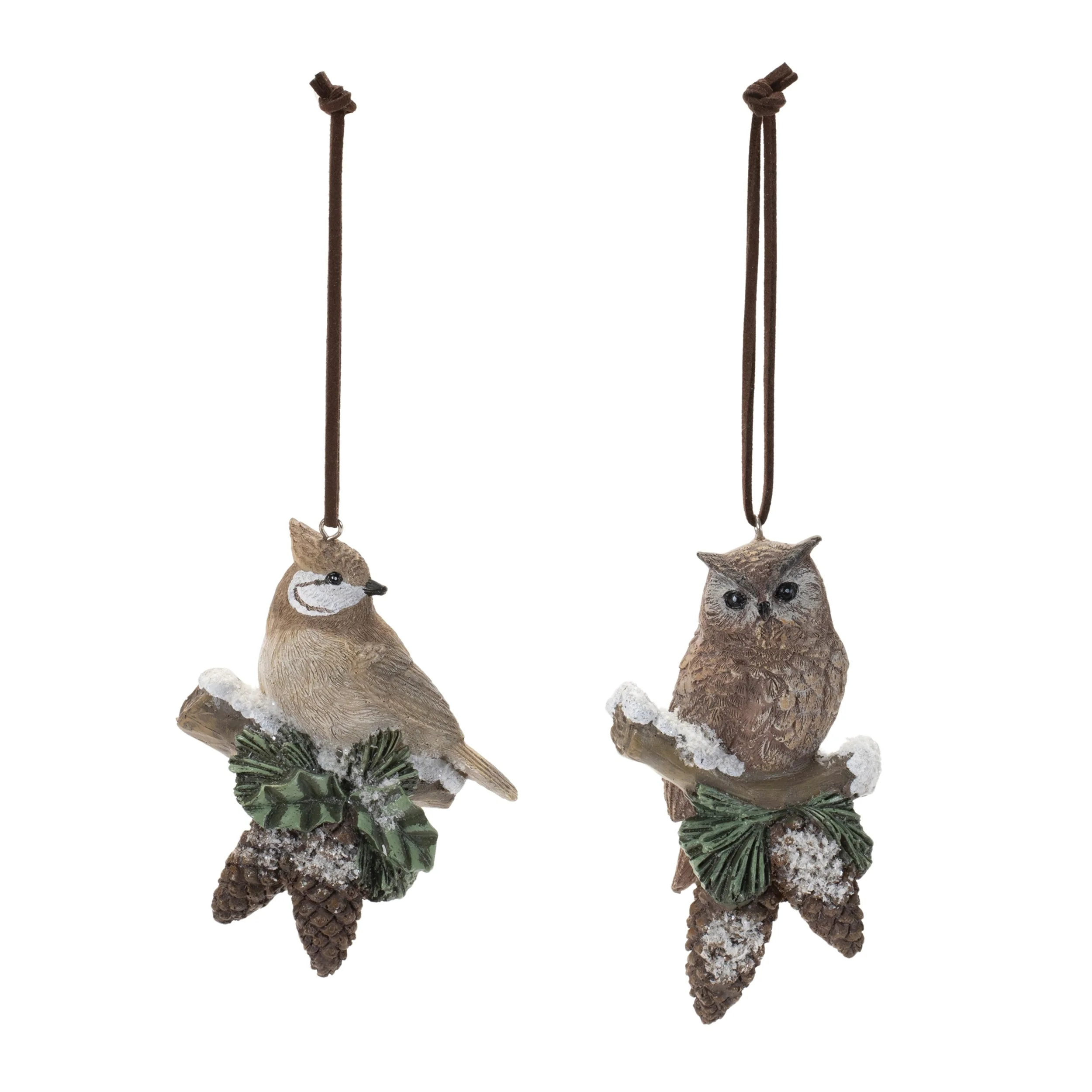 Snowy Cardinal Bird and Owl Ornament (Set of 12) - Image 3