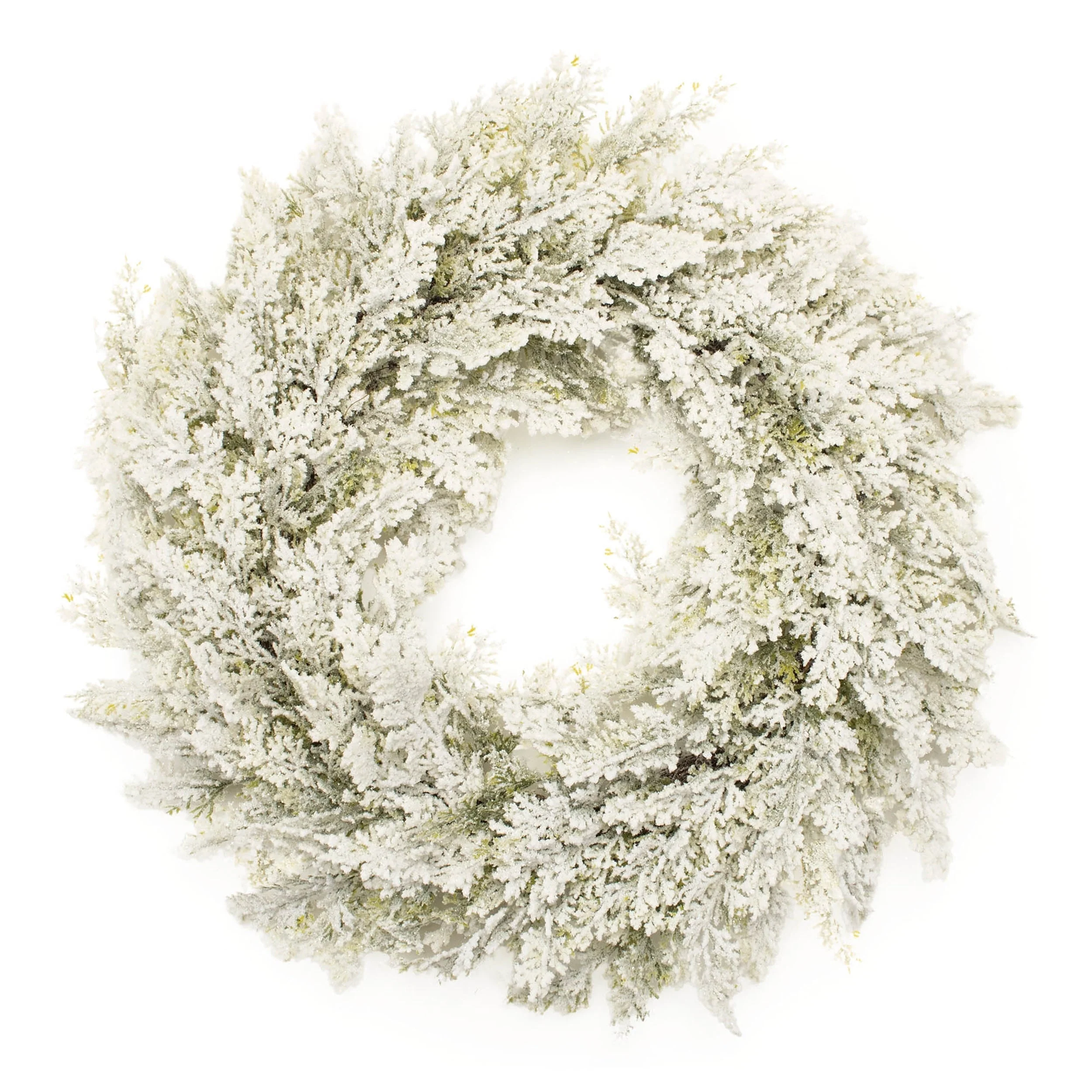 Snowy Flocked Pine Wreath 24"D - Image 2