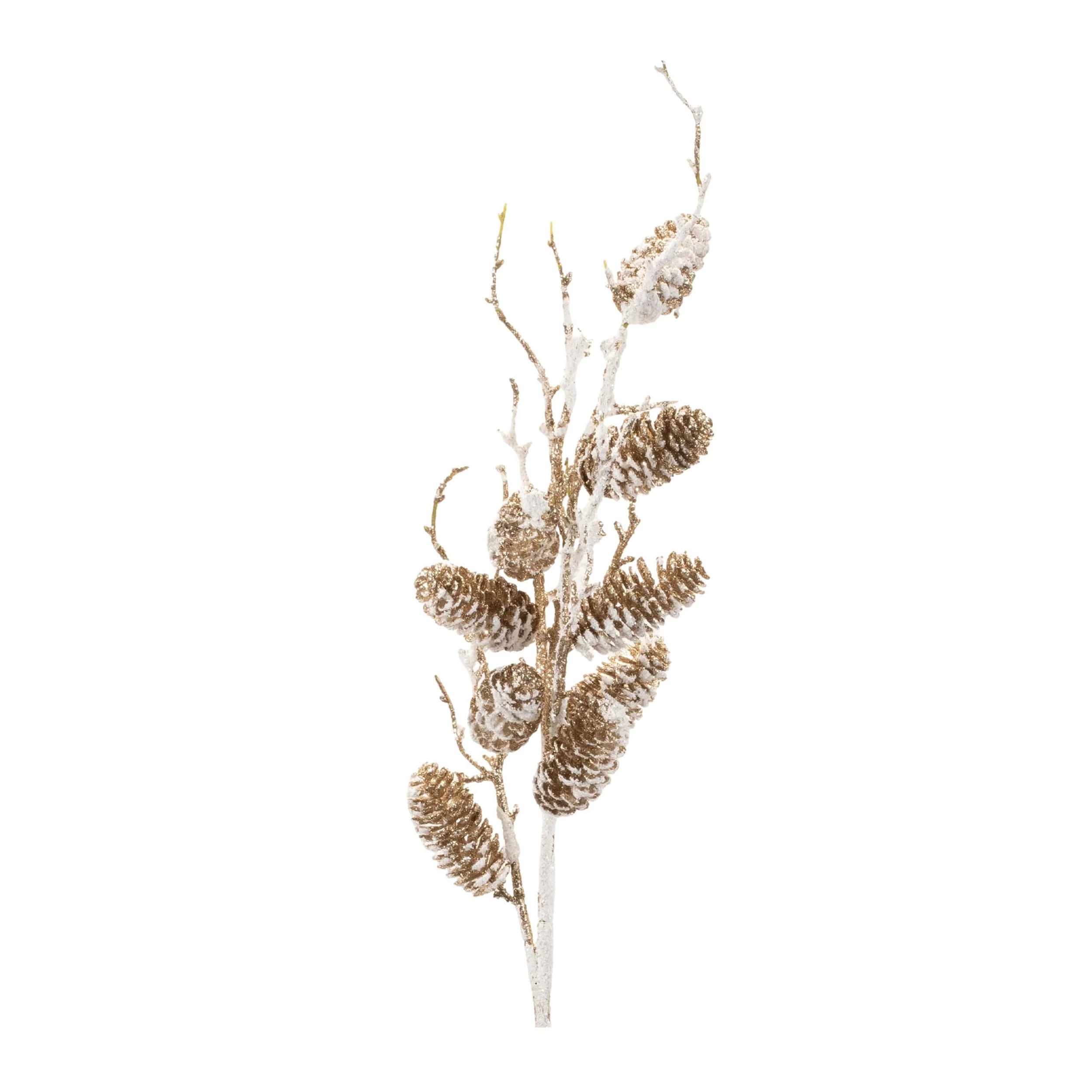 Snowy Glittered Pinecone Twig Spray (Set of 4)