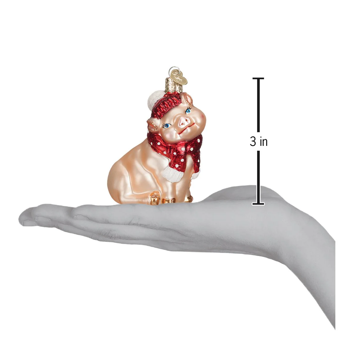 Snowy Pig Ornament - Image 6