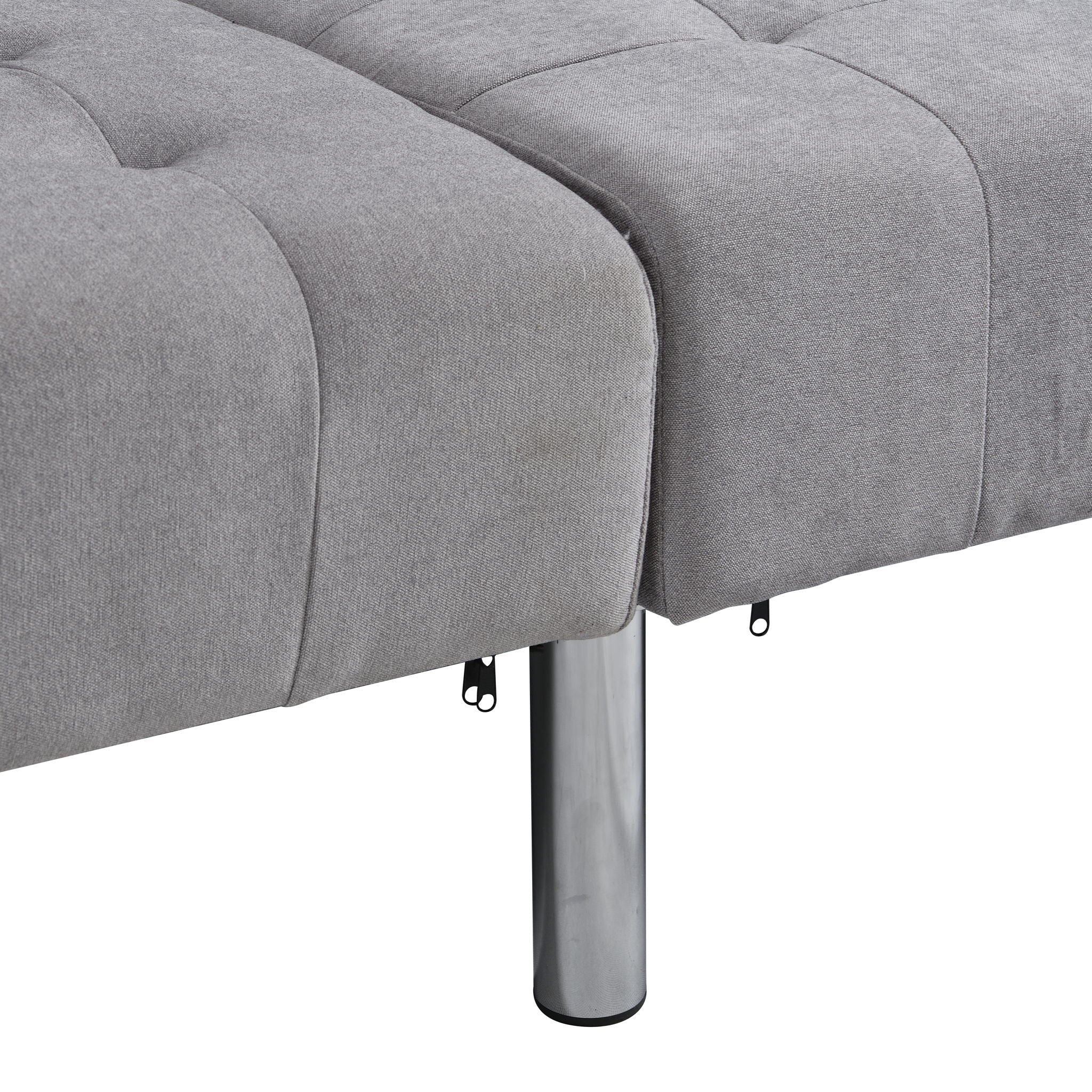 Sofa Bed Convertible Folding Lounge Couch Loveseat Sleeper Sofa Armrests Living Room Bedroom Apartment Reading Room - Light Gray - Image 3