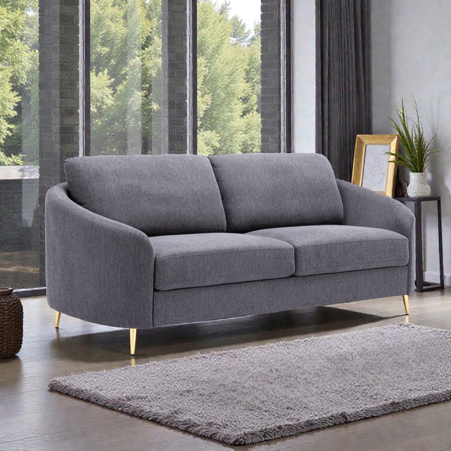 Sofa - Gray - Linen - Image 2
