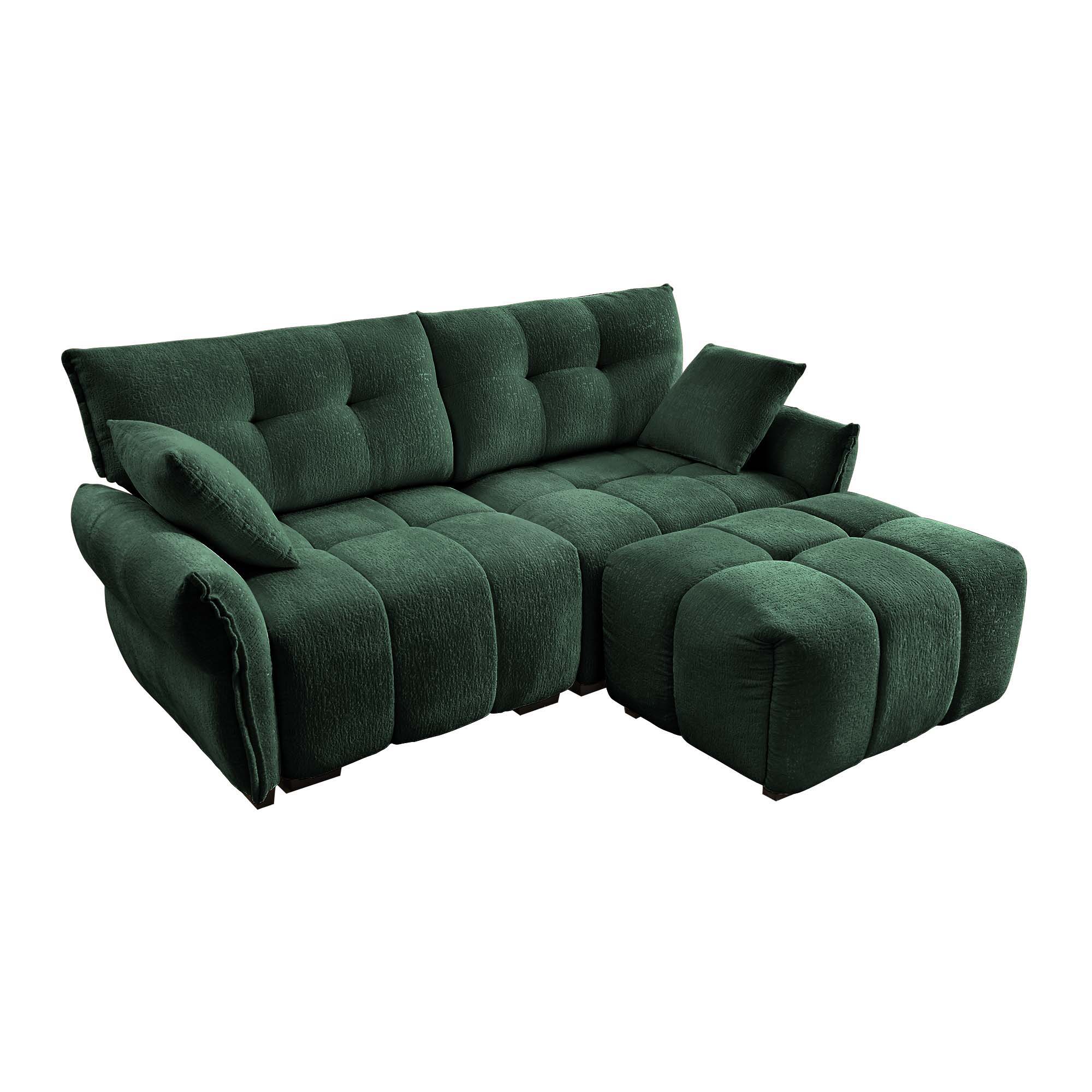 Sofa Set With Ottoman And Pillows, Textured, High Resilience Cushions - Image 10