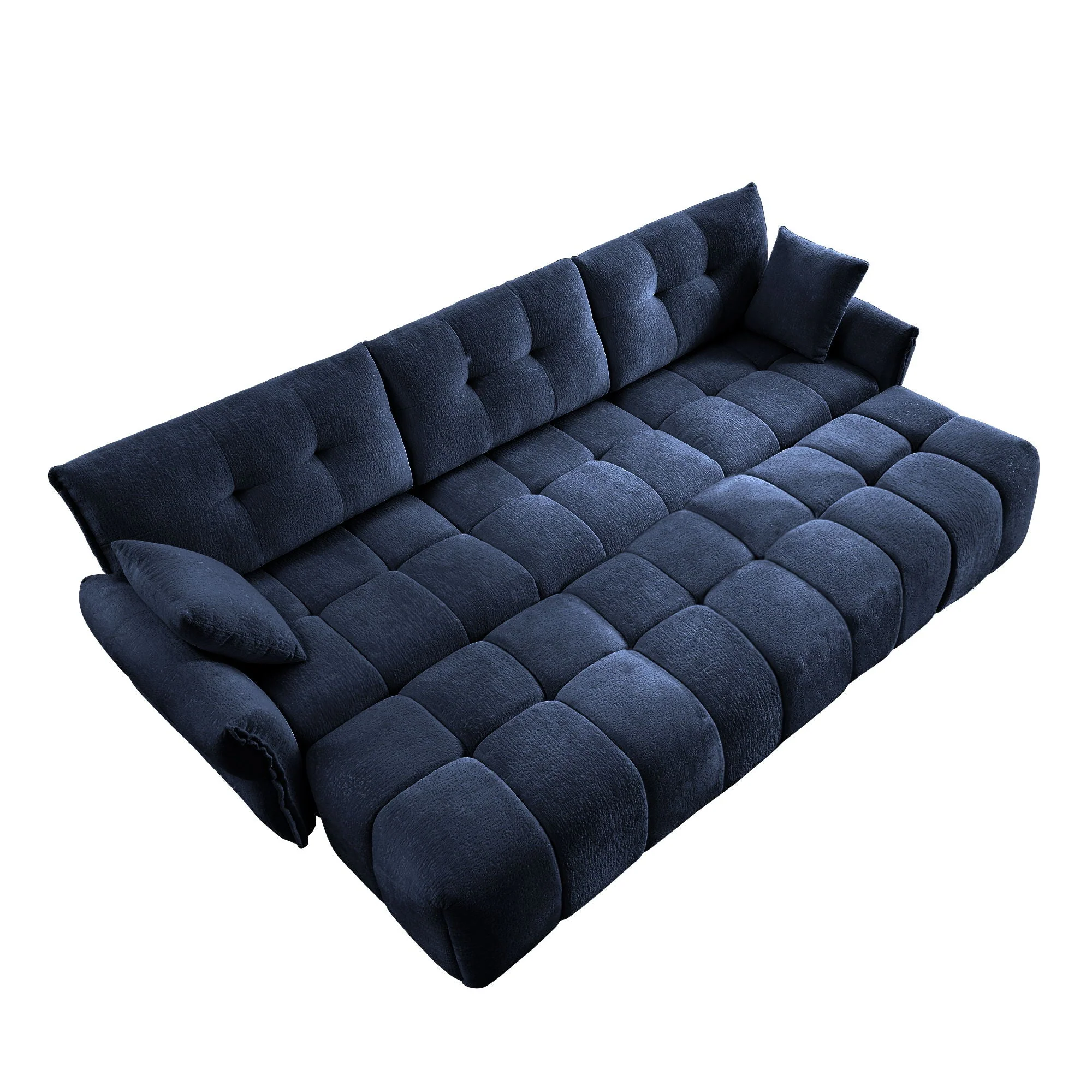Sofa Set With Ottoman And Pillows, Textured, High Resilience Cushions - Image 11