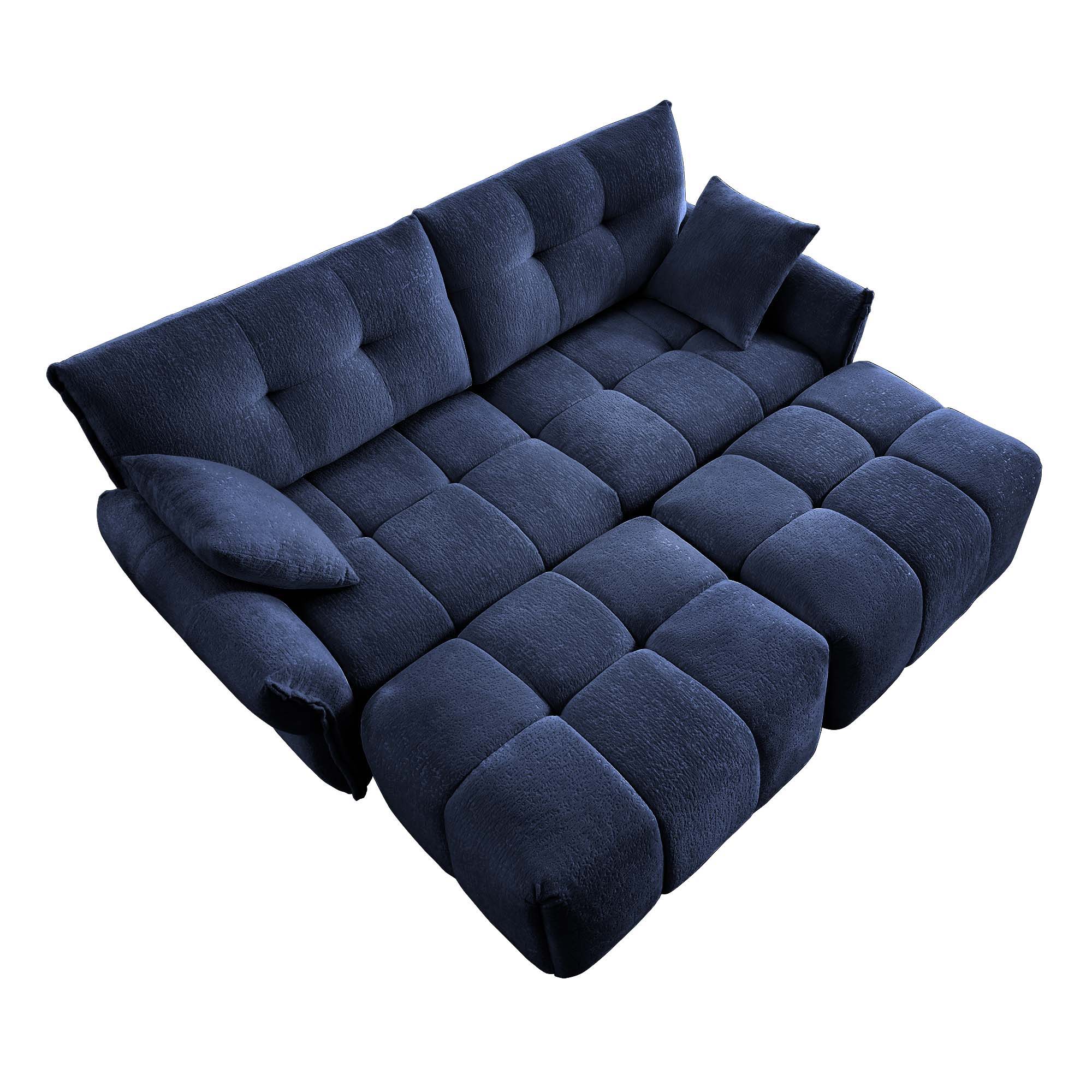Sofa Set With Ottoman And Pillows, Textured, High Resilience Cushions - Image 23