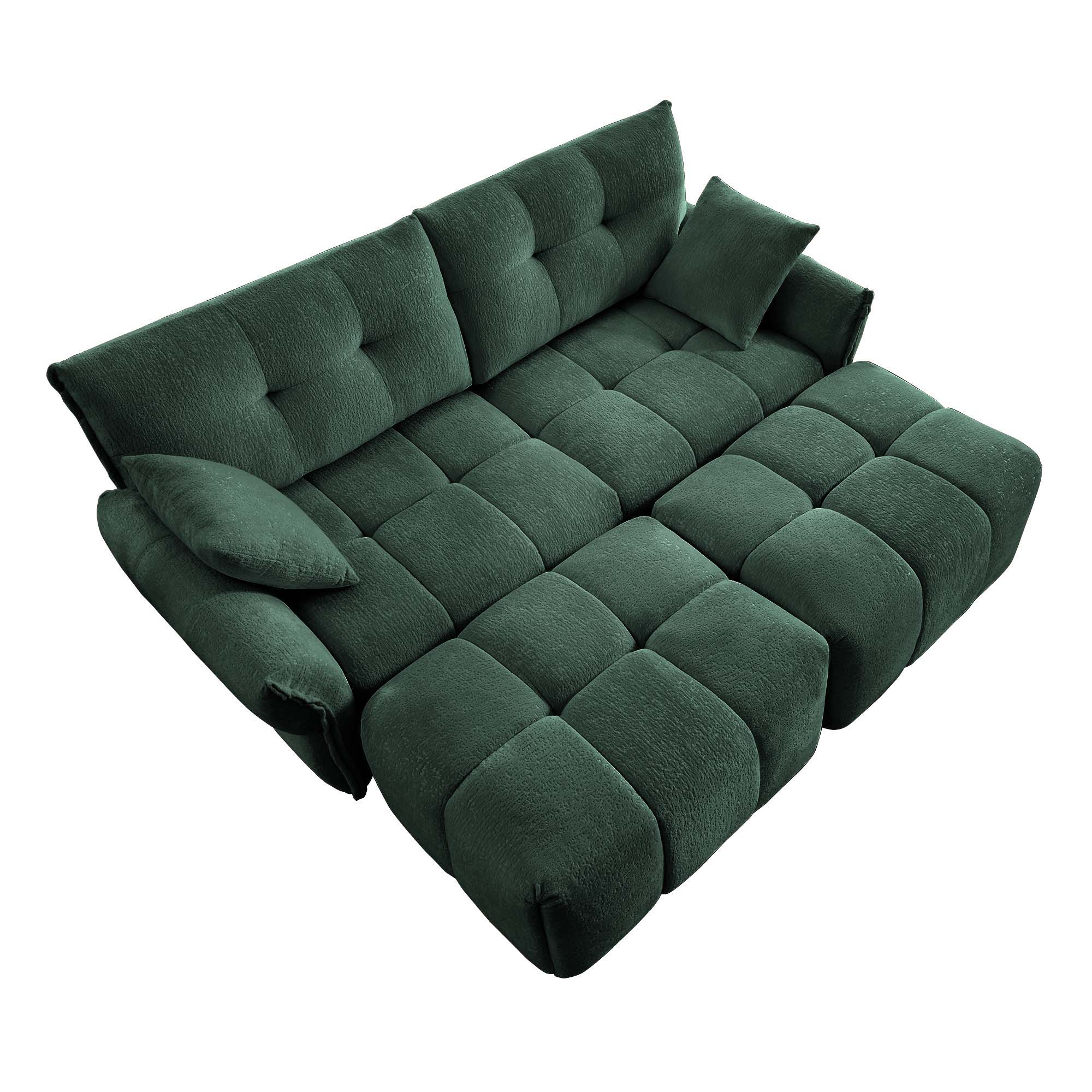 Sofa Set With Ottoman And Pillows, Textured, High Resilience Cushions - Image 24