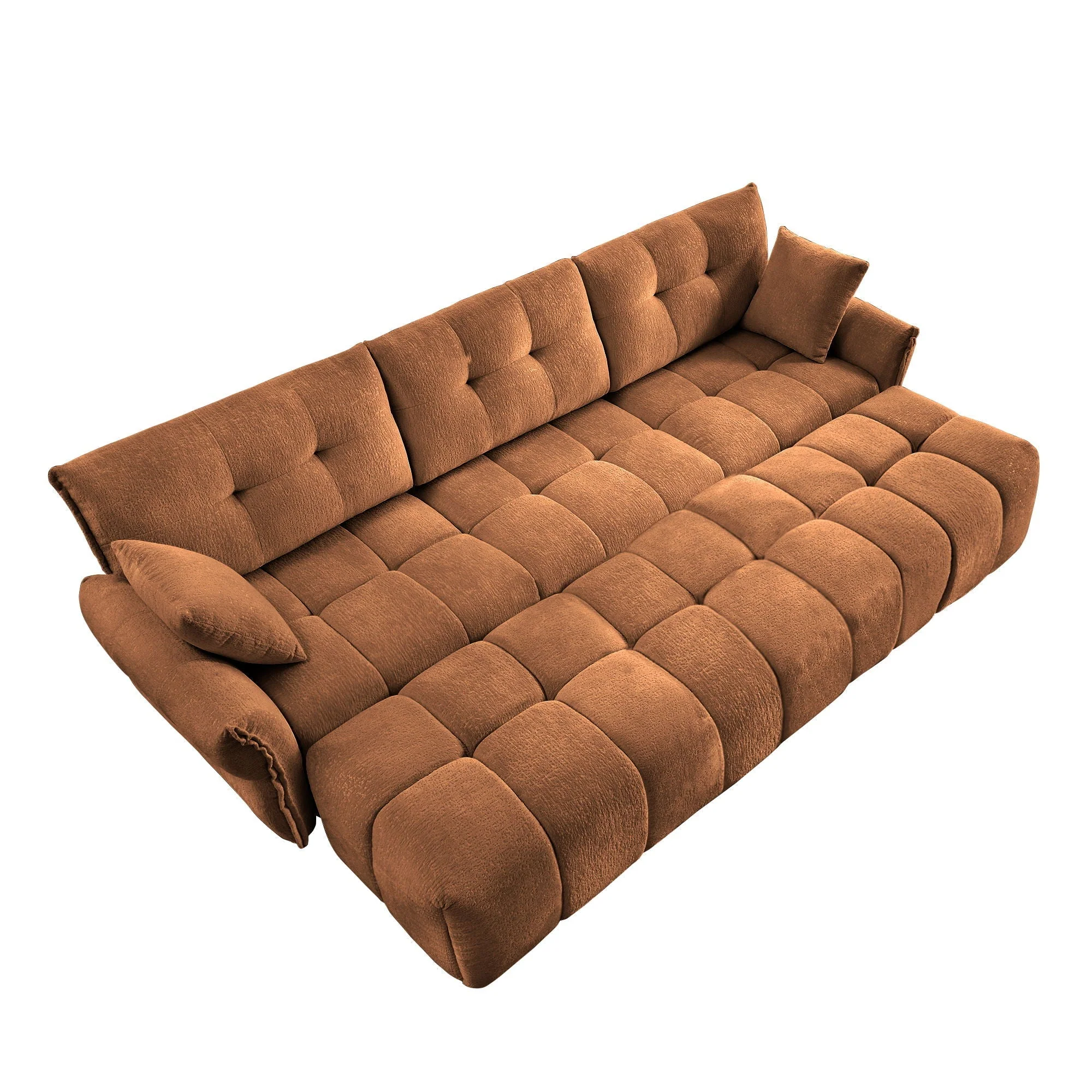 Sofa Set With Ottoman And Pillows, Textured, High Resilience Cushions - Image 3