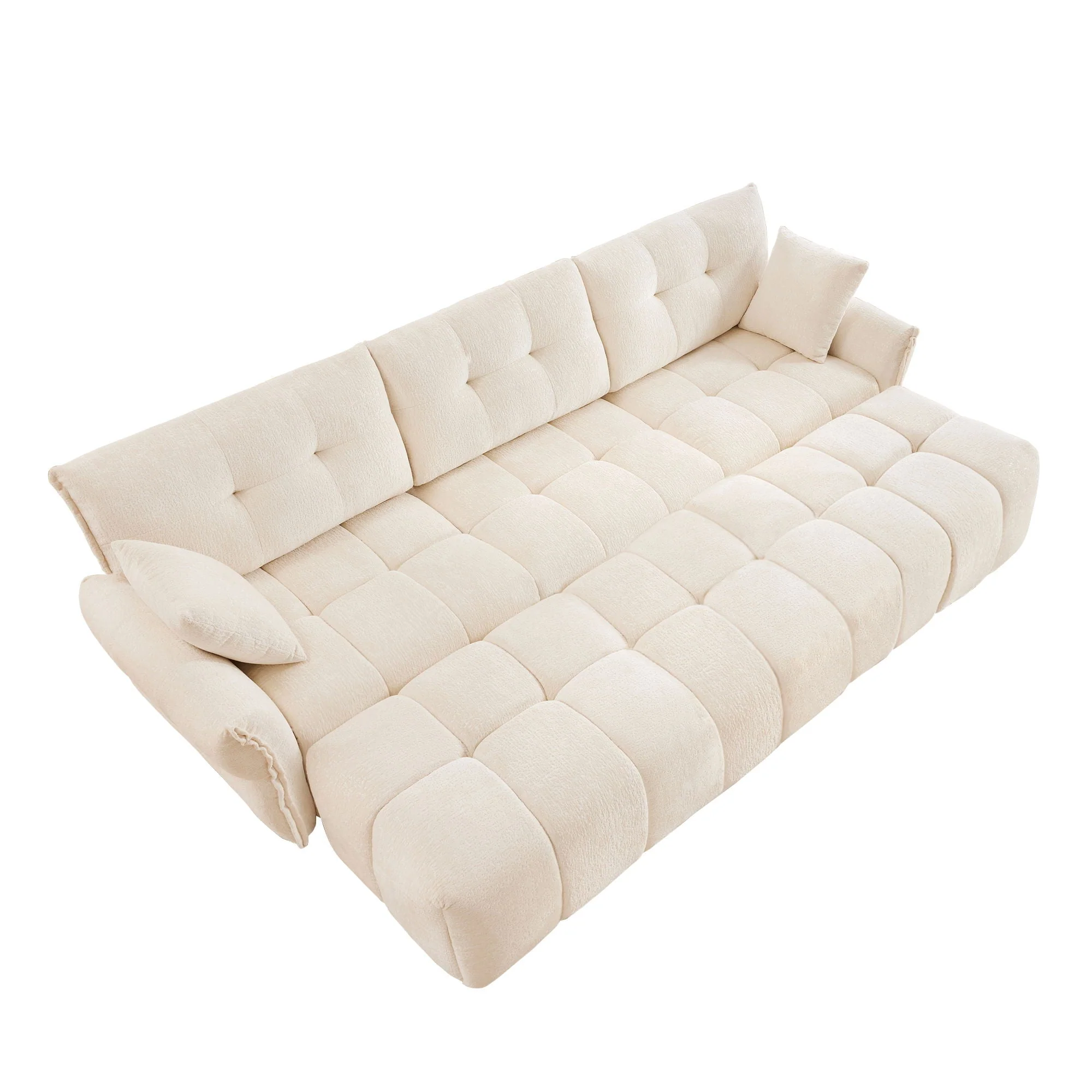 Sofa Set With Ottoman And Pillows, Textured, High Resilience Cushions - Image 7