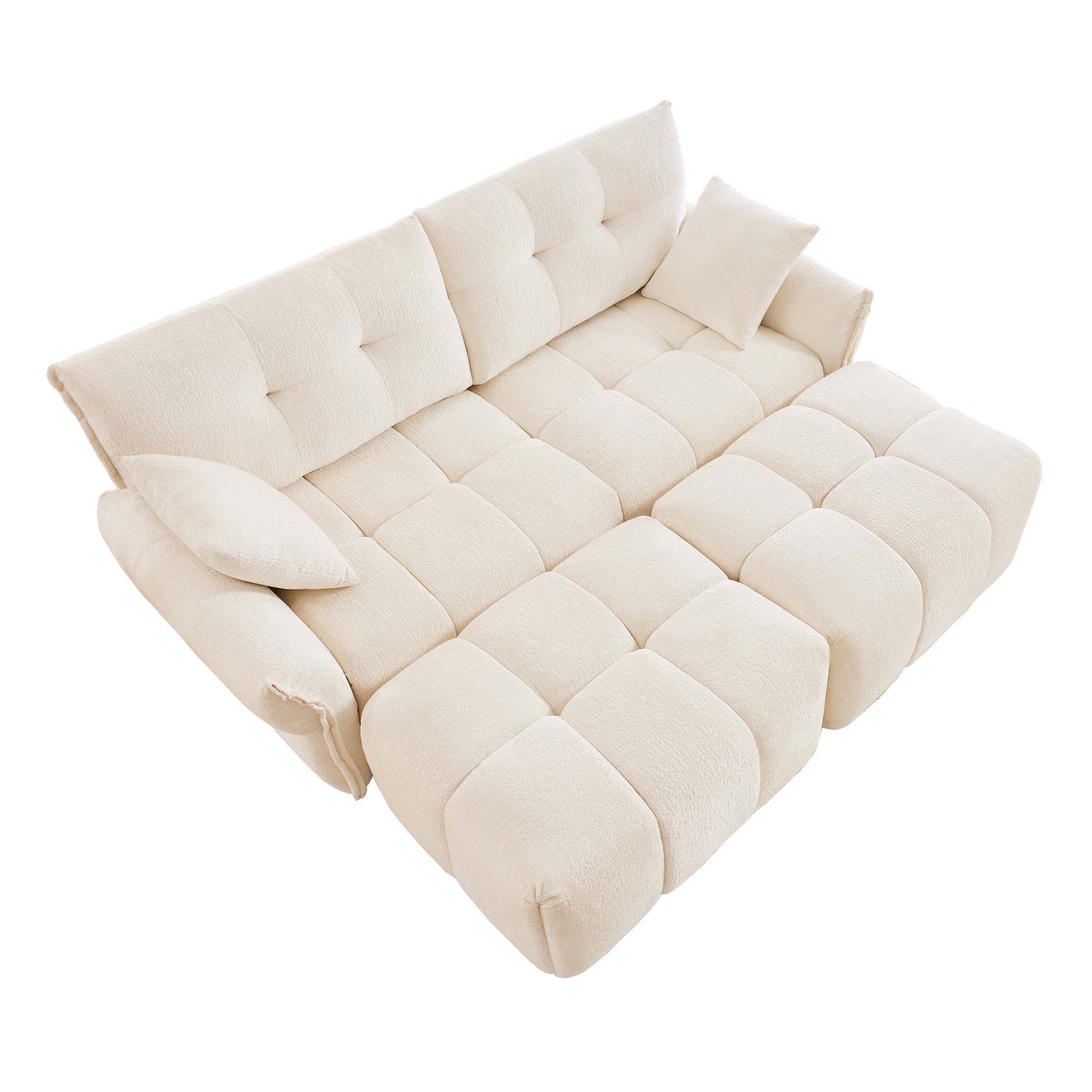 Sofa Set With Ottoman And Pillows, Textured, High Resilience Cushions - Image 9