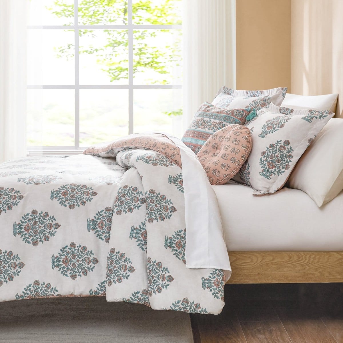 Sofia Flower Block Bouquet Comforter 5Pc Set - Image 11