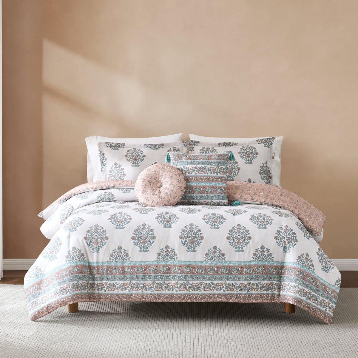 Sofia Flower Block Bouquet Comforter 5Pc Set - Image 9