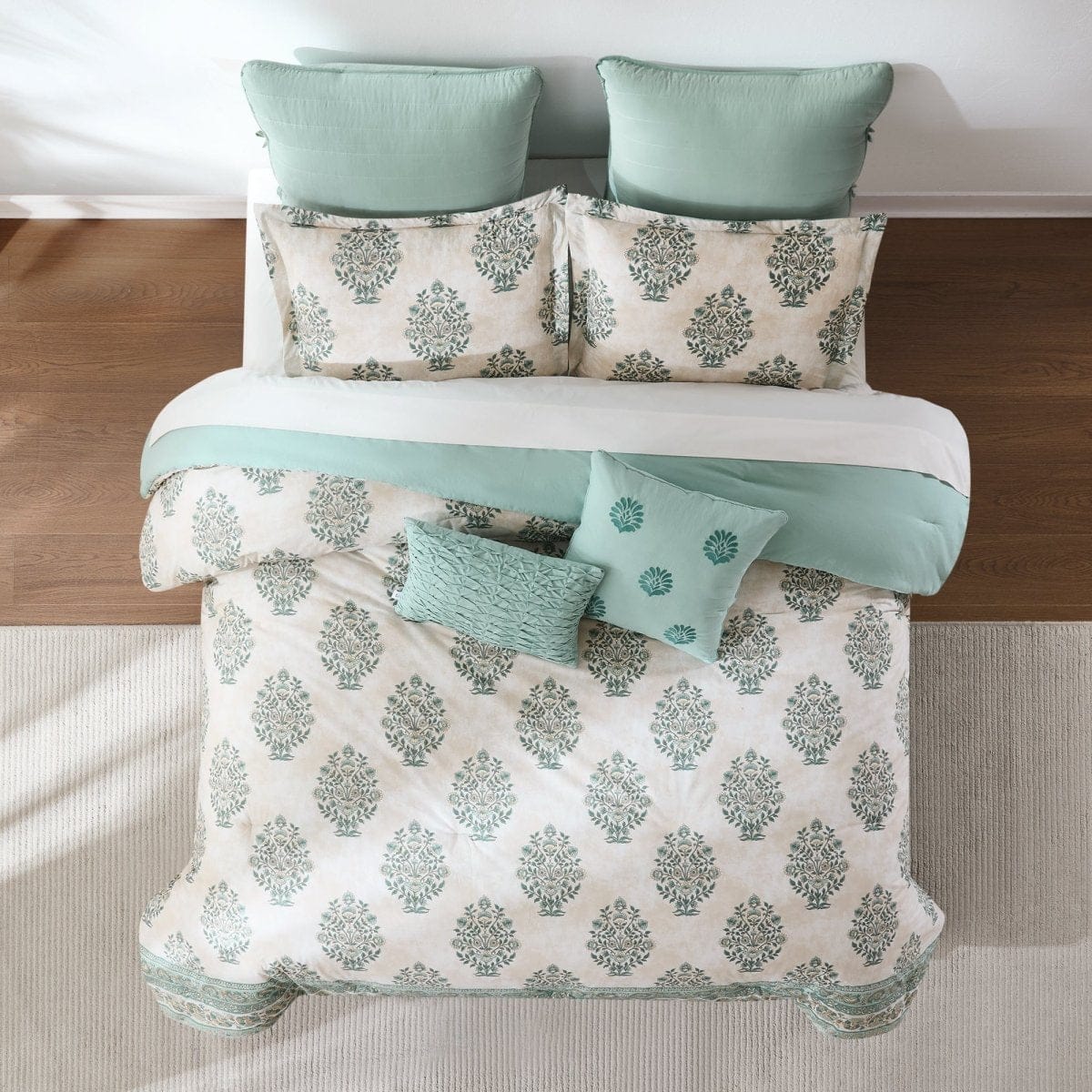 Sofia Flower Block Bouquet Cotton Comforter Set - Image 11