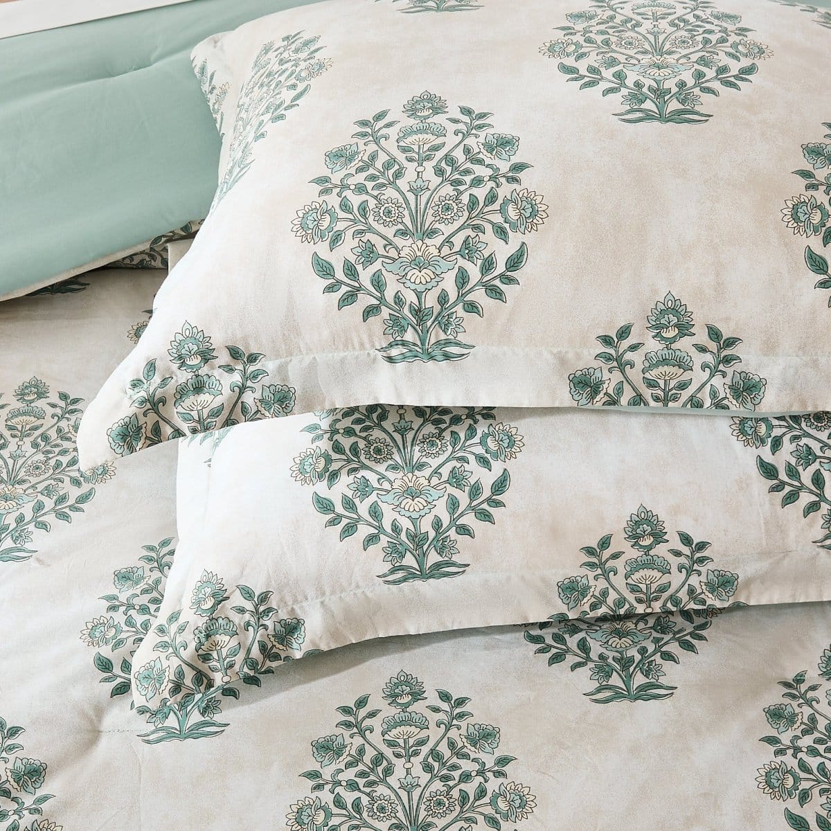 Sofia Flower Block Bouquet Cotton Comforter Set - Image 7