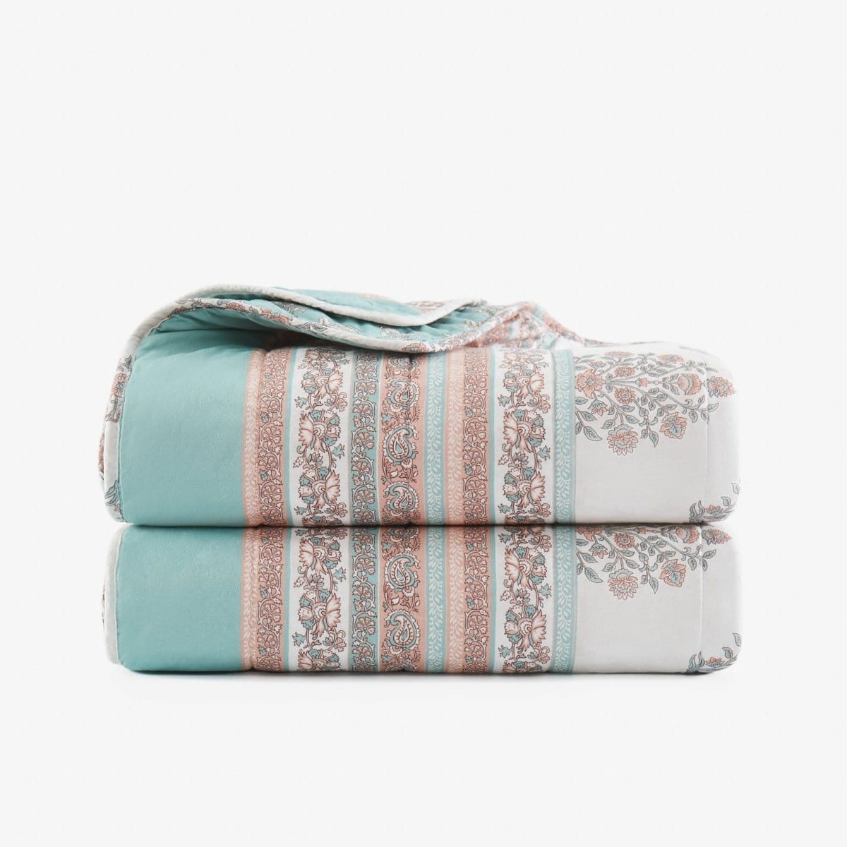 Sofia Flower Block Bouquet Reversible Cotton Throw Blanket - Image 5