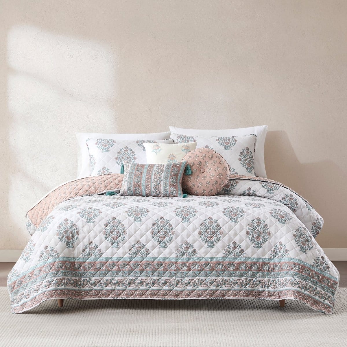 Sofia Flower Block Bouquet Reversible Quilt 6Pc Set - Image 8